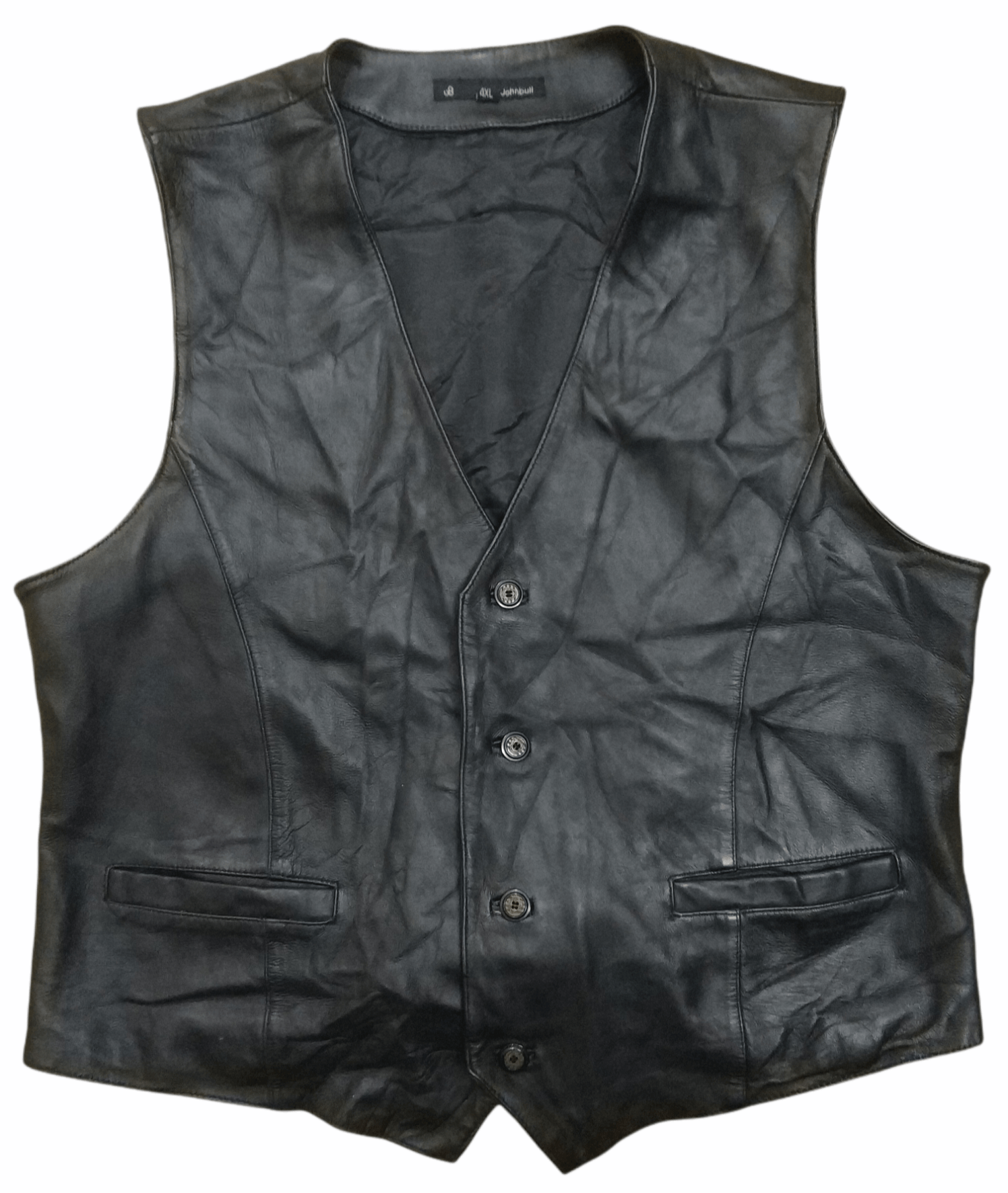 Johnbull 🔥Vintage Black Johnbull Leather Vest Size US M / EU 48-50 / 2 - 1 Thumbnail