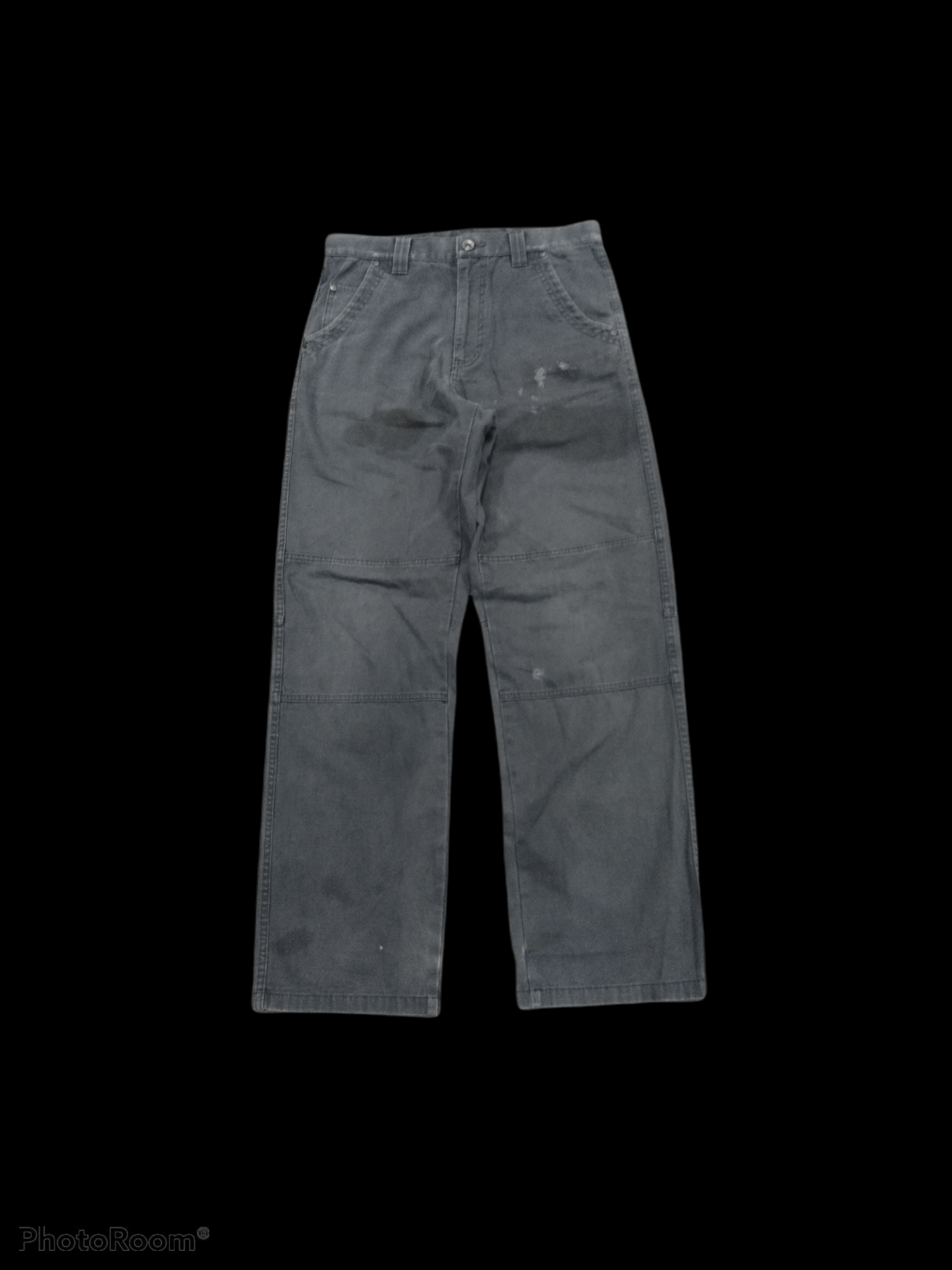 image of Distressed Denim x Workers Distressed Japanese Double Knee Uniqlo Pants in Grey, Men's (Size 30)