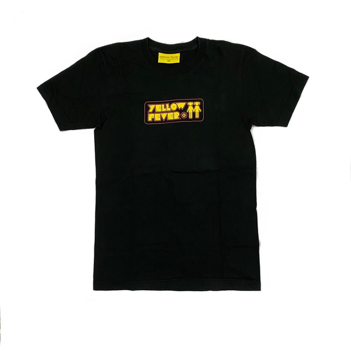 image of Hook Ups x Made In USA Hook-Ups Yellow Fever Tees in Black, Men's (Size XS)