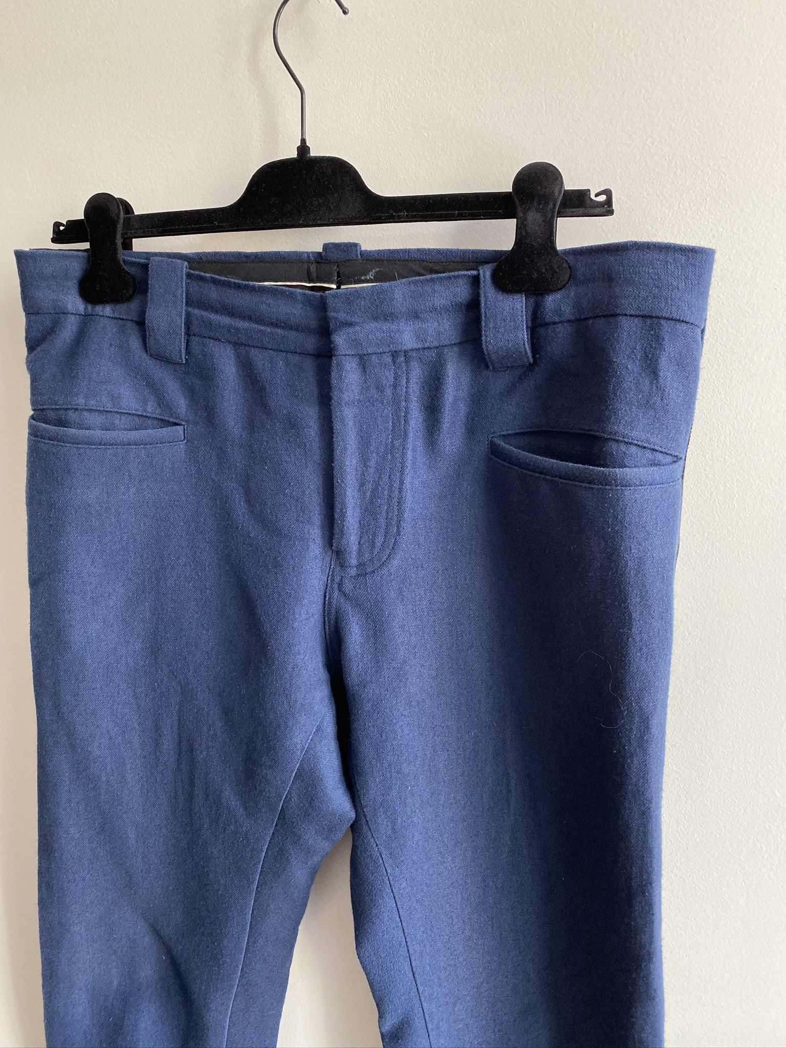 Haider Ackermann Blue Pants with Black Stripe Size US 34 / EU 50 - 2 Thumbnail