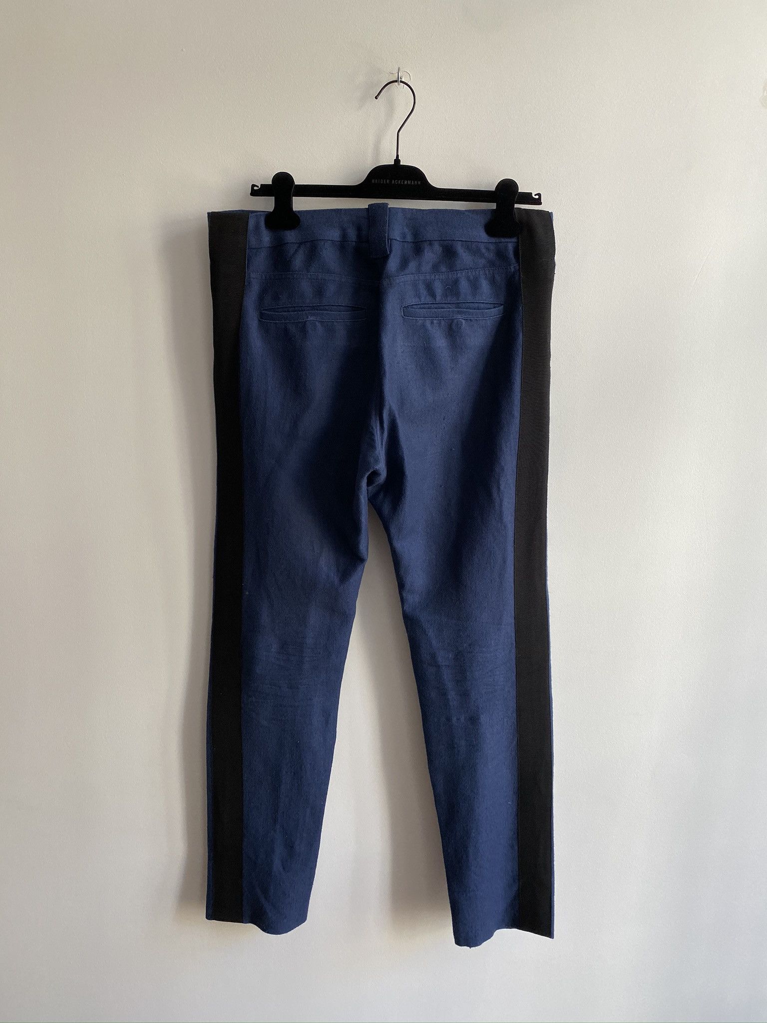 Haider Ackermann Blue Pants with Black Stripe Size US 34 / EU 50 - 3 Thumbnail
