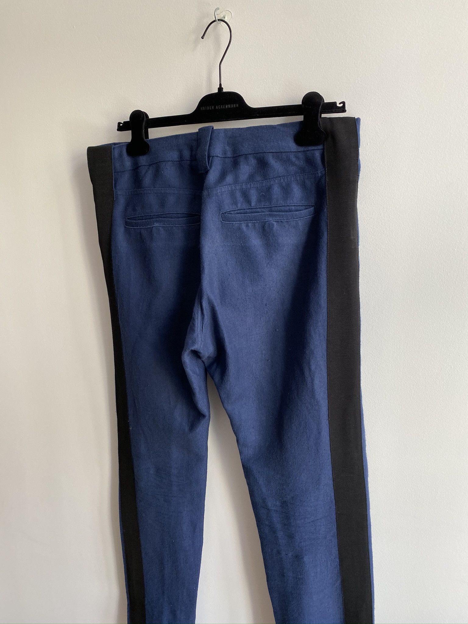 Haider Ackermann Blue Pants with Black Stripe Size US 34 / EU 50 - 4 Thumbnail