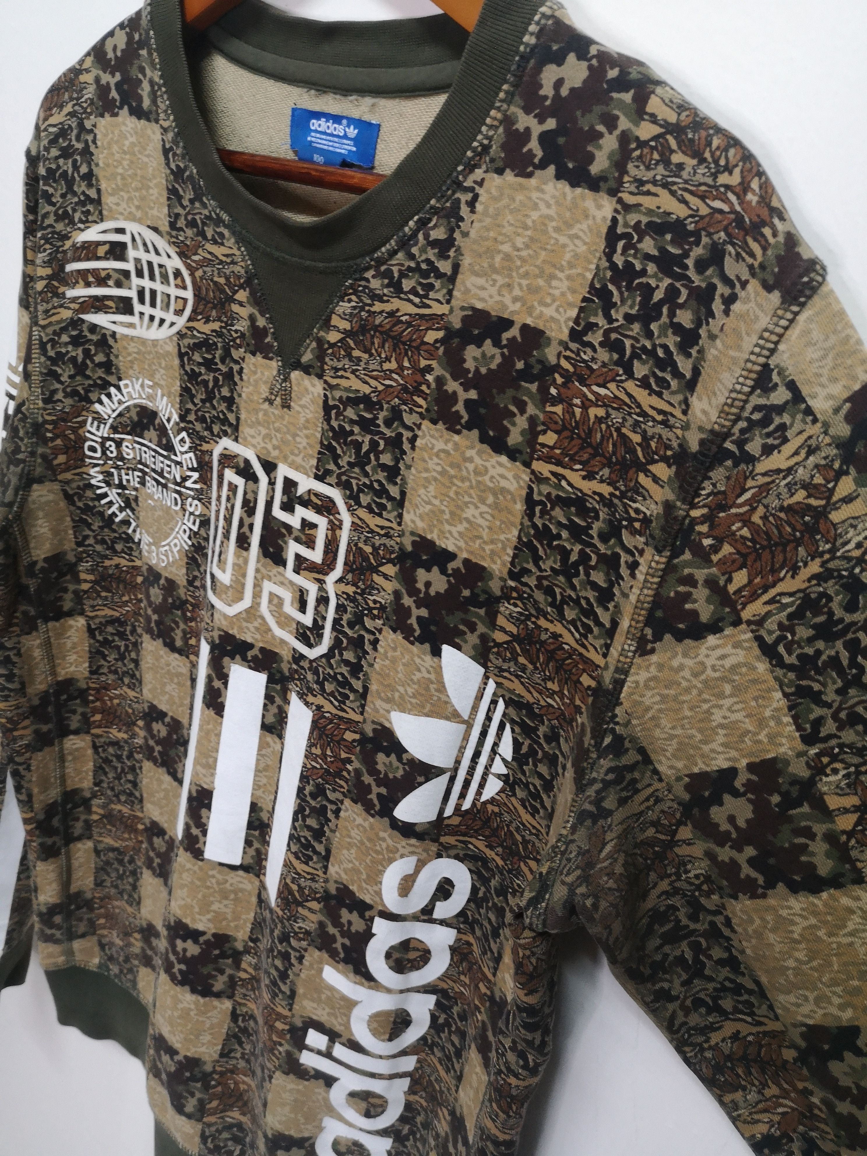 Adidas Vintage Adidas Camo Sweatshirt Size US XL / EU 56 / 4 - 3 Thumbnail