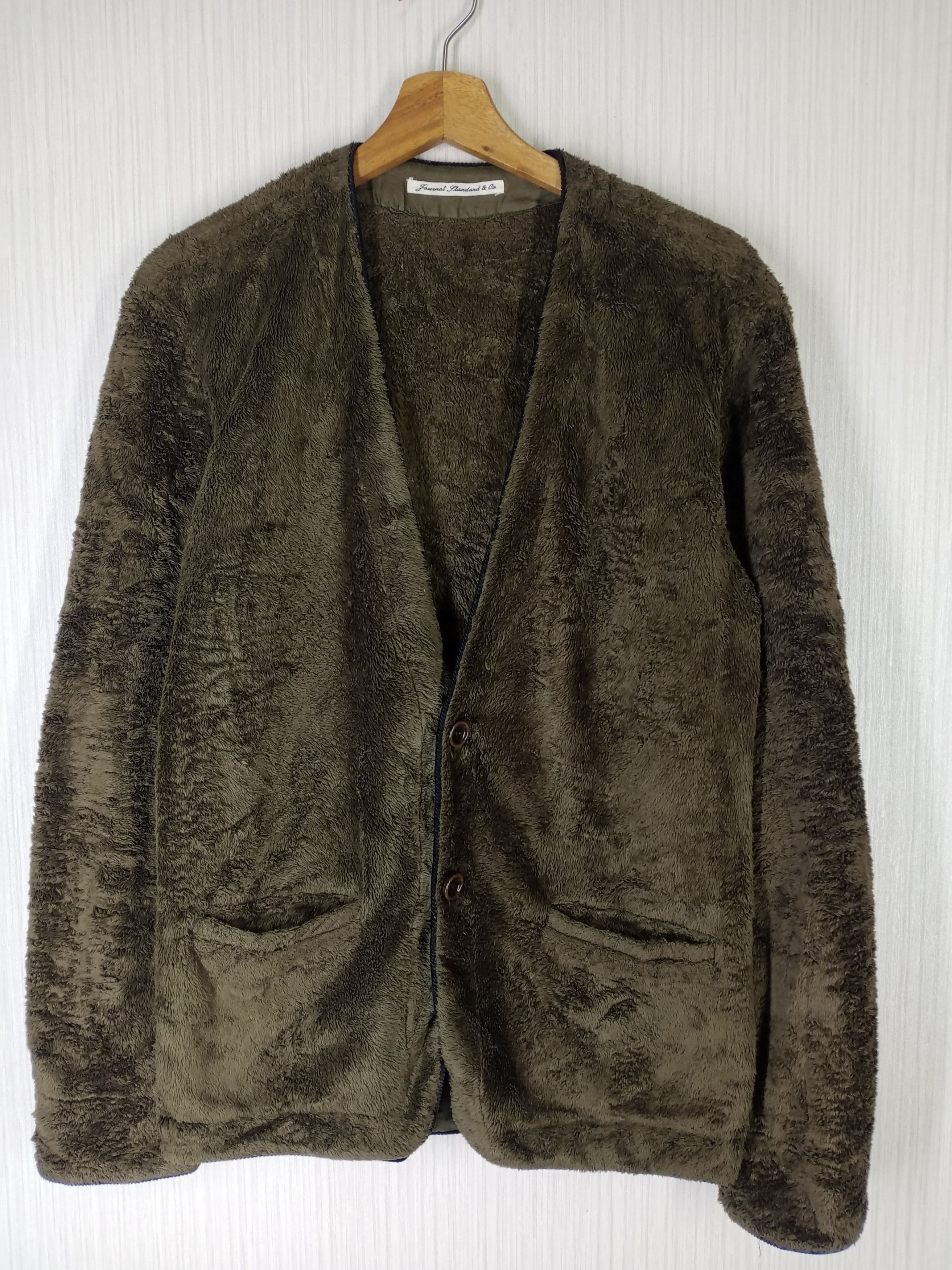 Japanese Brand Rare Journal Standard Sherpa Fleece Cardigan Size US L / EU 52-54 / 3 - 1 Thumbnail