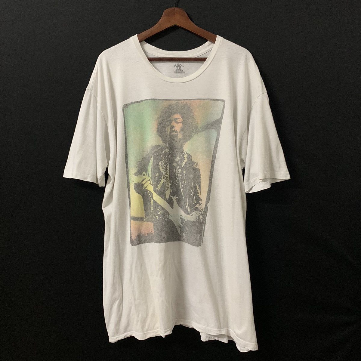 image of Band Tees x Jimi Hendrix Y2K Jimi Hendrick American Guitarist Lagend Tshirt Baggy Tee in White (Siz