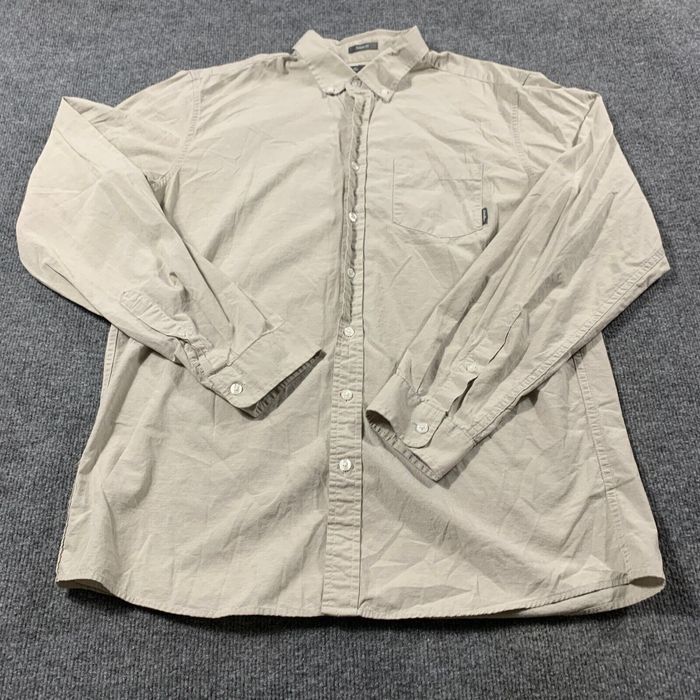 Eddie Bauer Eddie Bauer Button Up Shirt Mens Large L Tall Beige Cotton