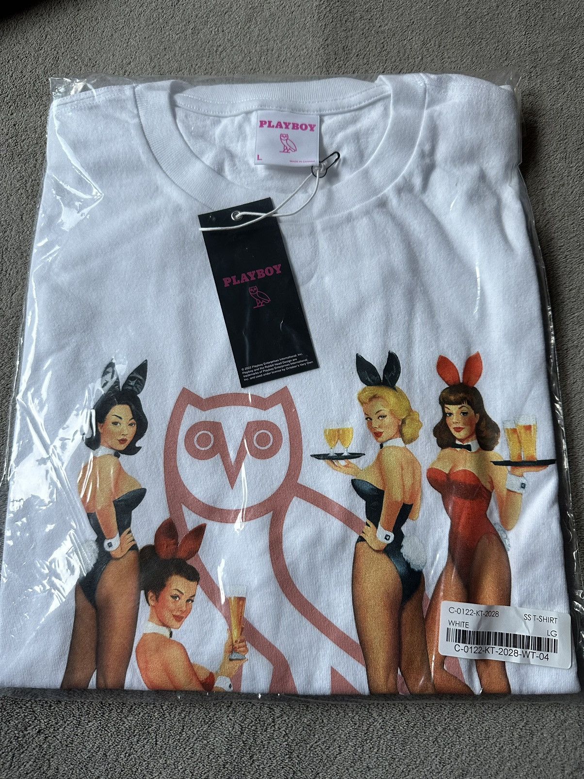 Drake × October's Very Own × Playboy *RARE* OVO x PLAYBOY BUNNY WHITE T-SHIRT TEE BRAND NEW Size US L / EU 52-54 / 3 - 1 Thumbnail