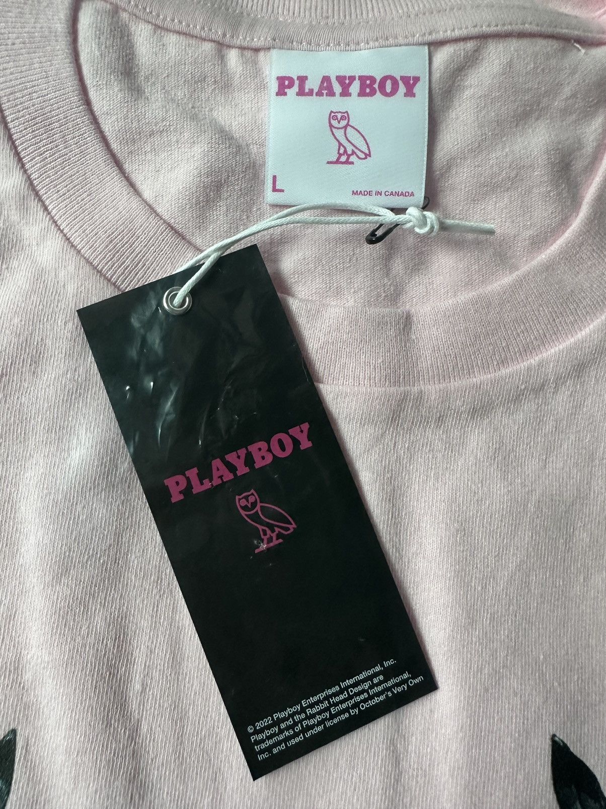 Drake × October's Very Own × Playboy *RARE* OVO x PLAYBOY BUNNY PINK T-SHIRT BRAND NEW with tags Size US L / EU 52-54 / 3 - 5 Thumbnail
