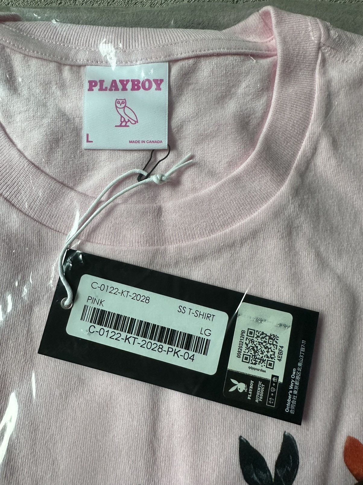 Drake × October's Very Own × Playboy *RARE* OVO x PLAYBOY BUNNY PINK T-SHIRT BRAND NEW with tags Size US L / EU 52-54 / 3 - 6 Thumbnail