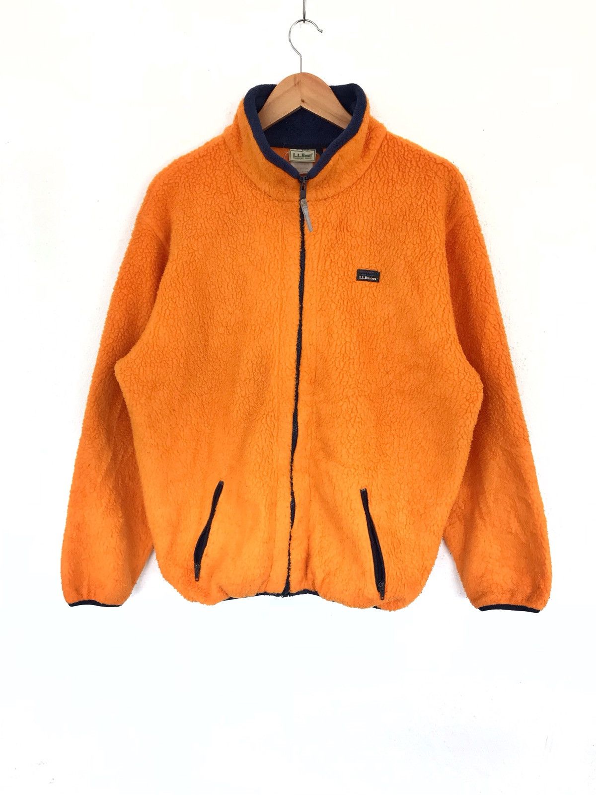 L.L. Bean × Vintage Vintage 90’s L.L Bean Orange Fleece Jacket Size US XL / EU 56 / 4 - 1 Thumbnail