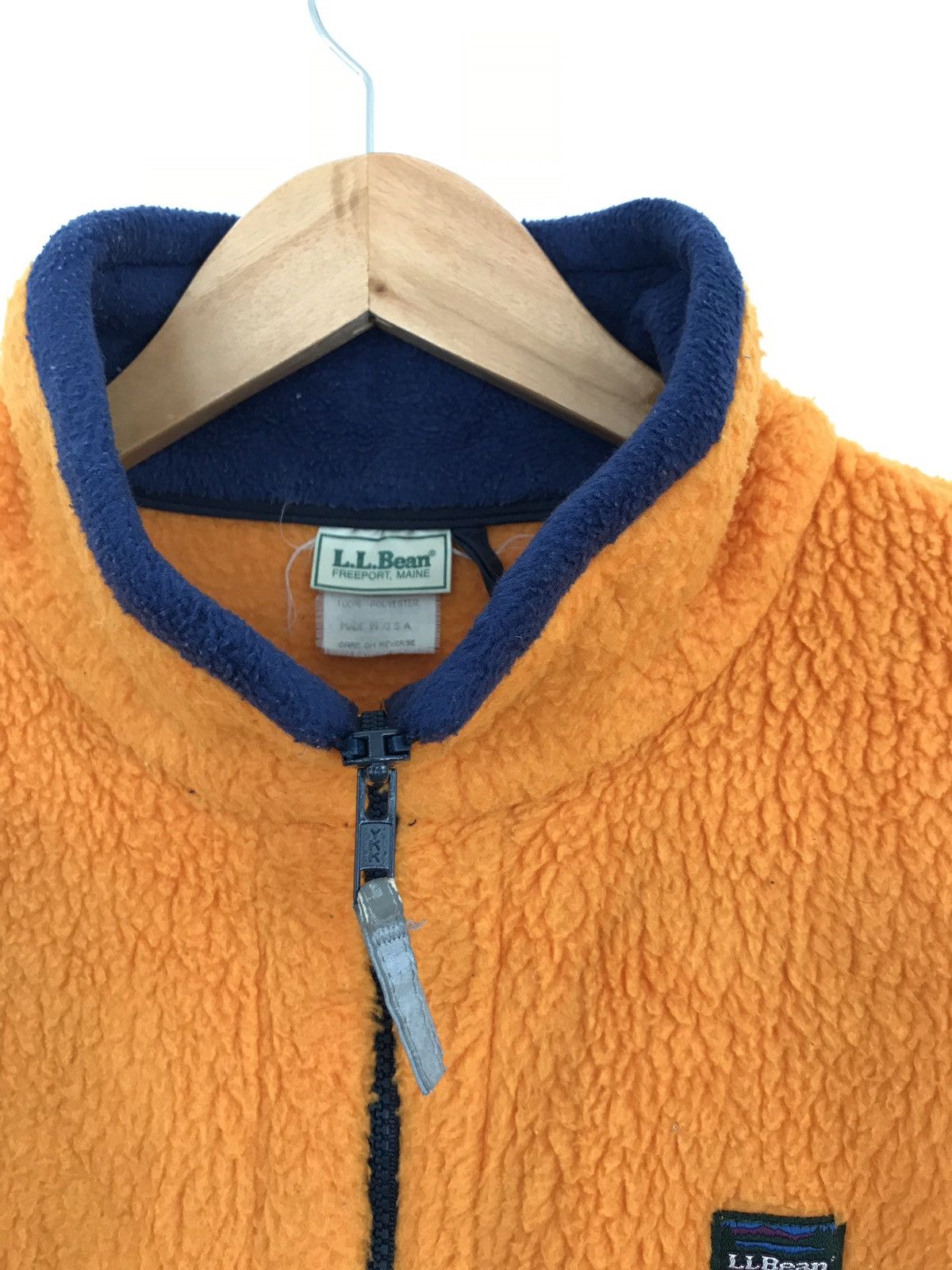 L.L. Bean × Vintage Vintage 90’s L.L Bean Orange Fleece Jacket Size US XL / EU 56 / 4 - 4 Thumbnail