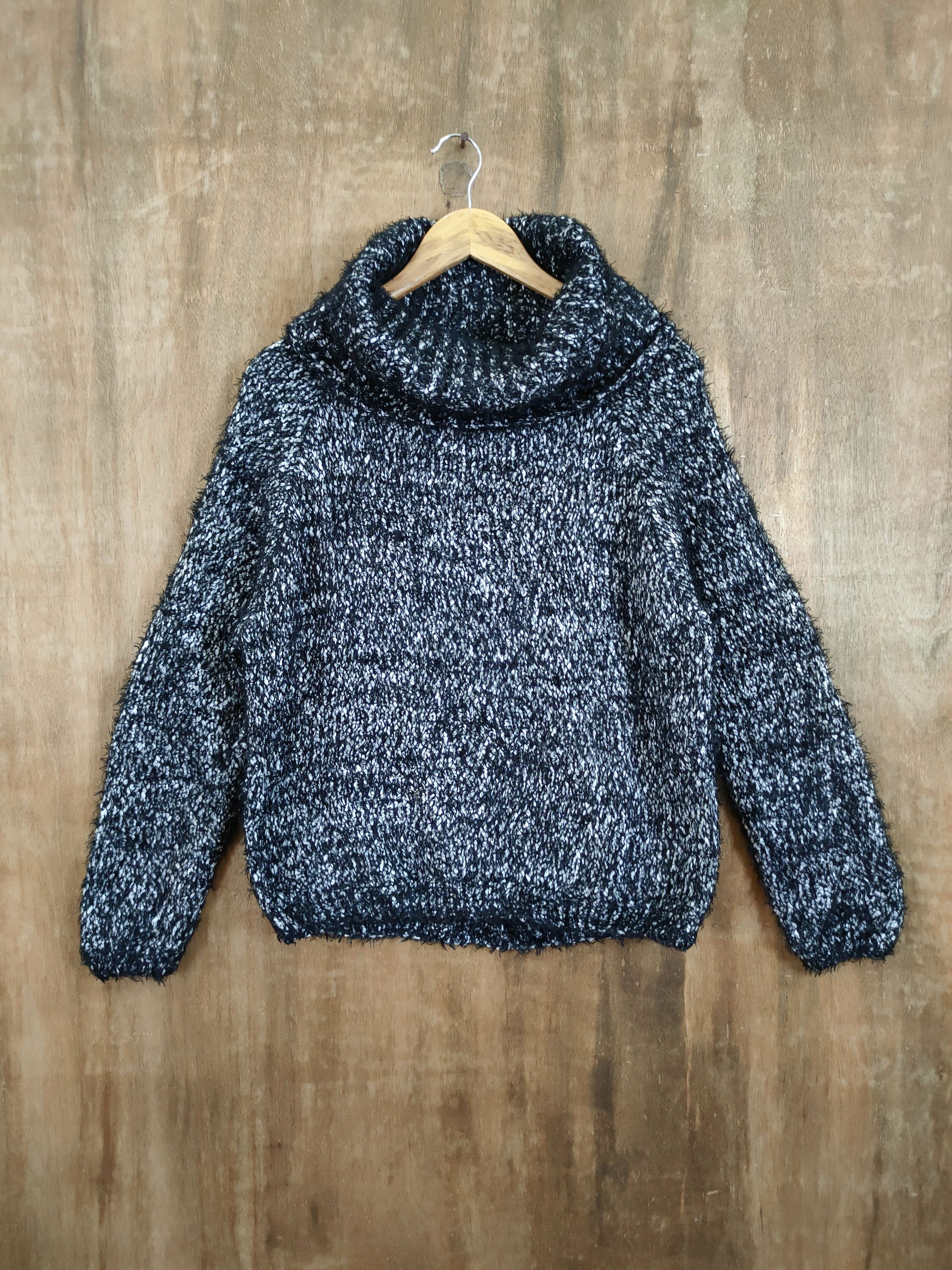 image of Aran Isles Knitwear x Coloured Cable Knit Sweater Lepsim Cable Mohair Shag Shaggy Fur Knitwear 46-9