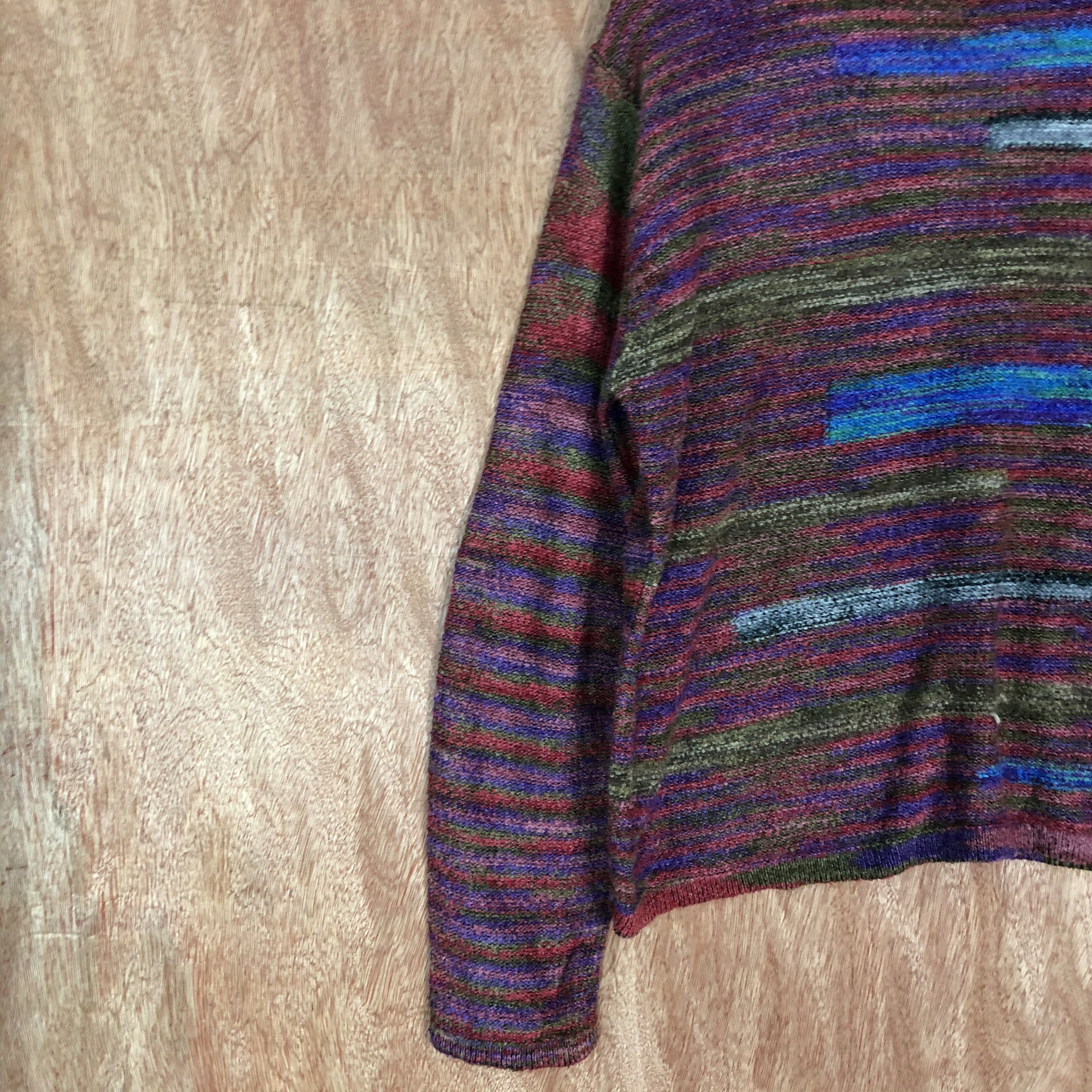 Homespun Knitwear × Japanese Brand Trevino Maroon rainbow Shag Shaggy Knitwear #6056 Size US L / EU 52-54 / 3 - 7 Thumbnail