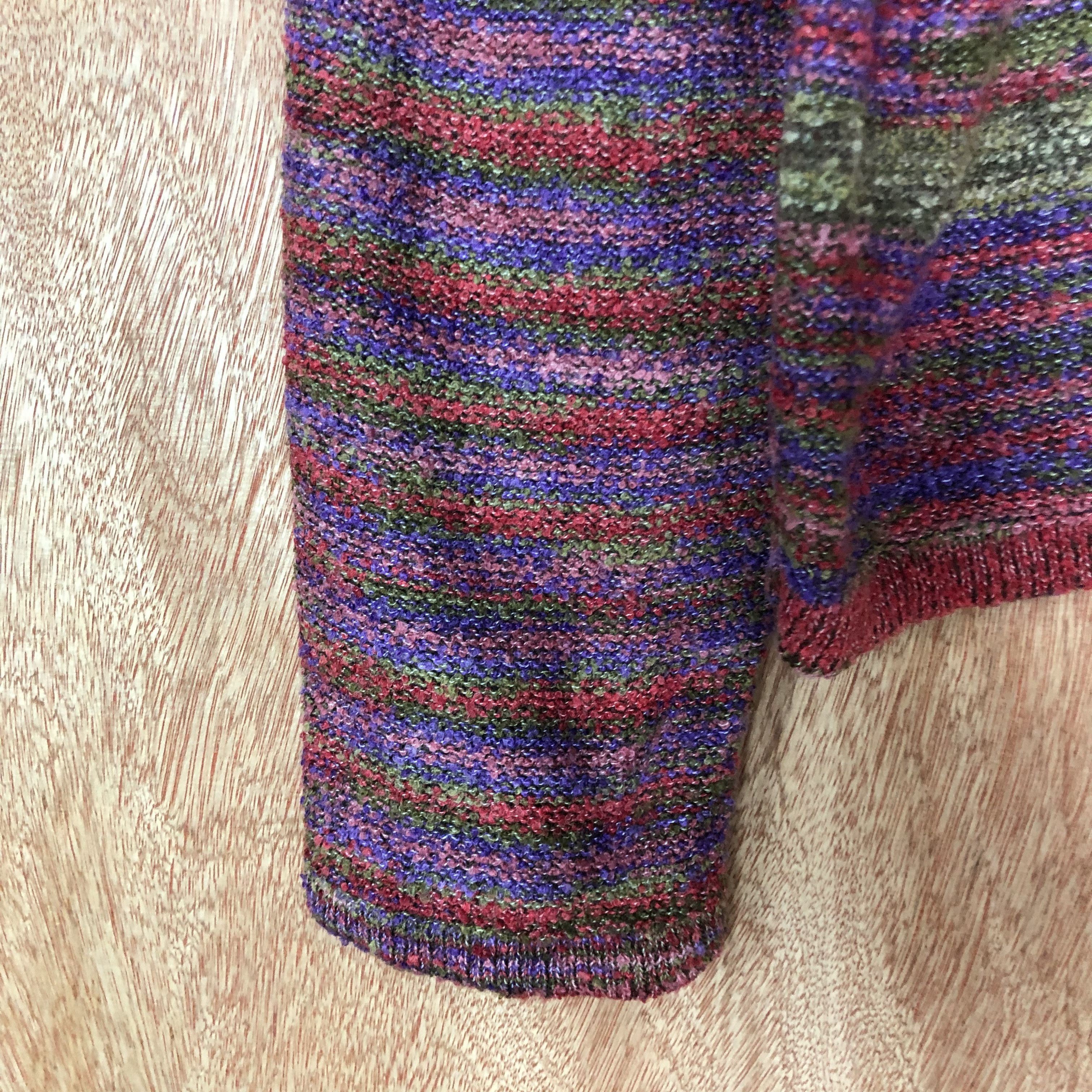 Homespun Knitwear × Japanese Brand Trevino Maroon rainbow Shag Shaggy Knitwear #6056 Size US L / EU 52-54 / 3 - 6 Thumbnail