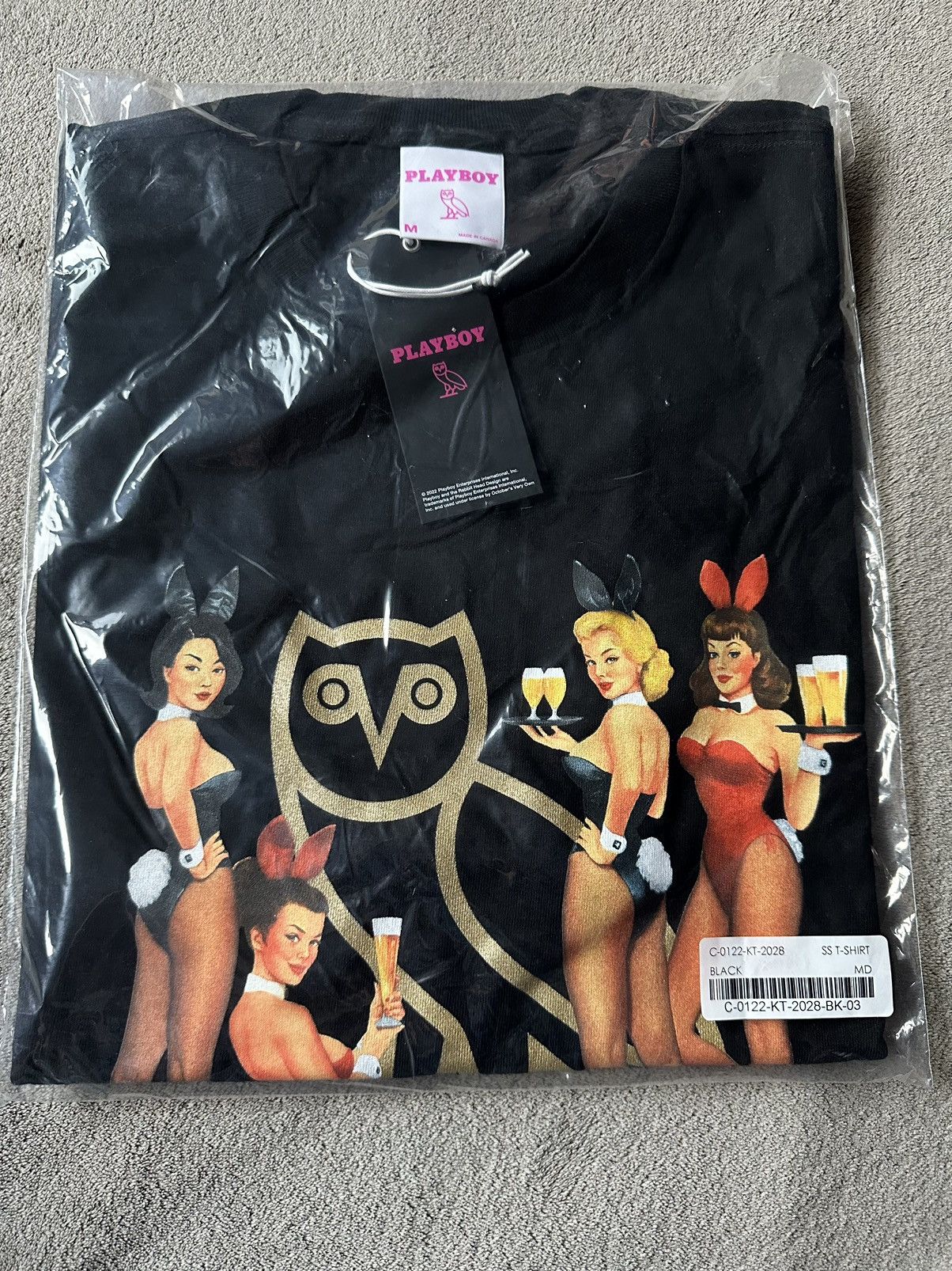 image of Drake x Octobers Very Own Ovo X Playboy Bunny Black T-Shirt Tee , Men's (Size Medium)