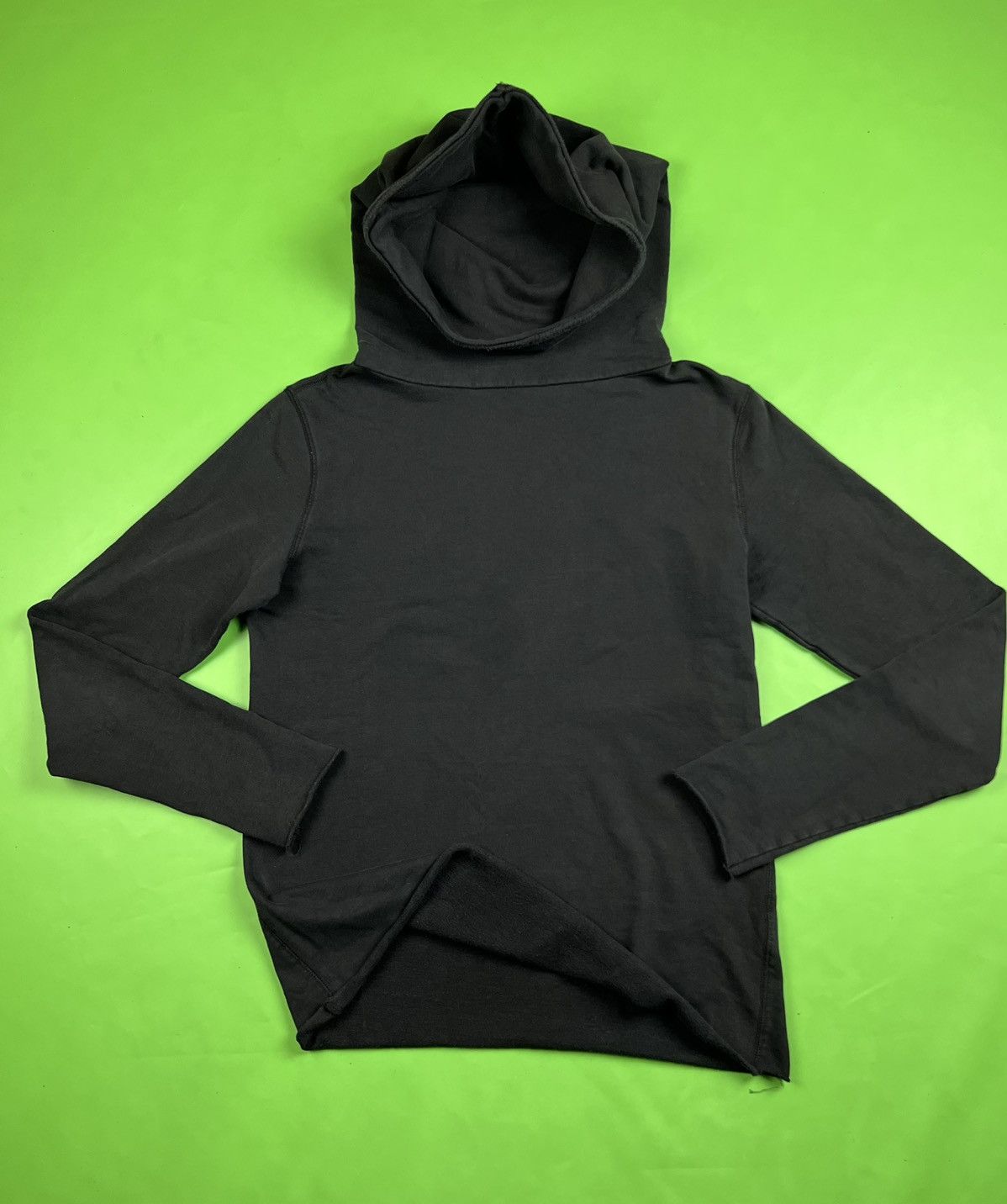 image of Thom Krom M Sw Scarf Black Washed Cotton Avantgarde Hoodie, Men's (Size Medium)