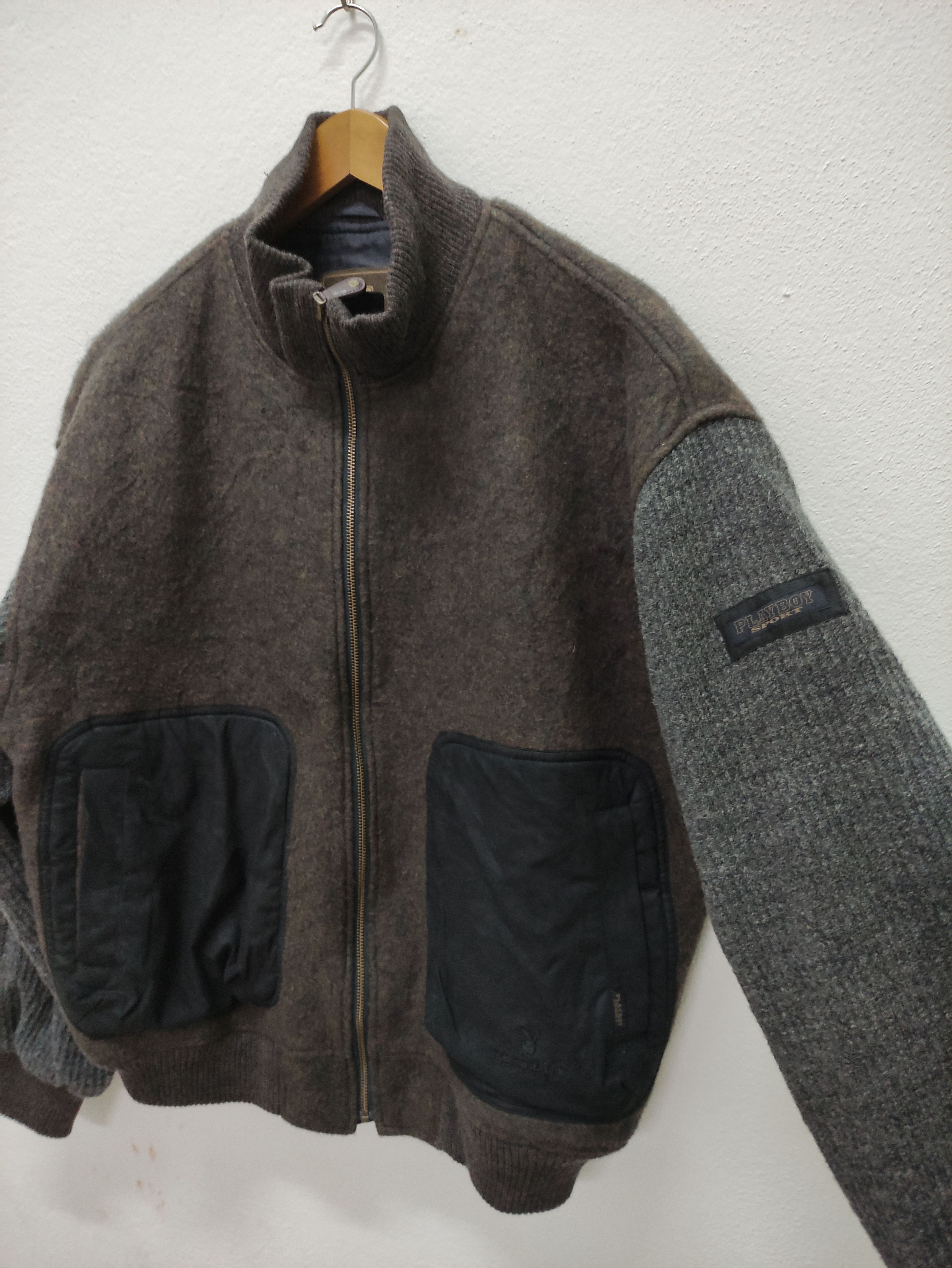 Playboy × Vintage Vintage Playboy Sport Wool Bomber Jacket Size US L / EU 52-54 / 3 - 3 Thumbnail