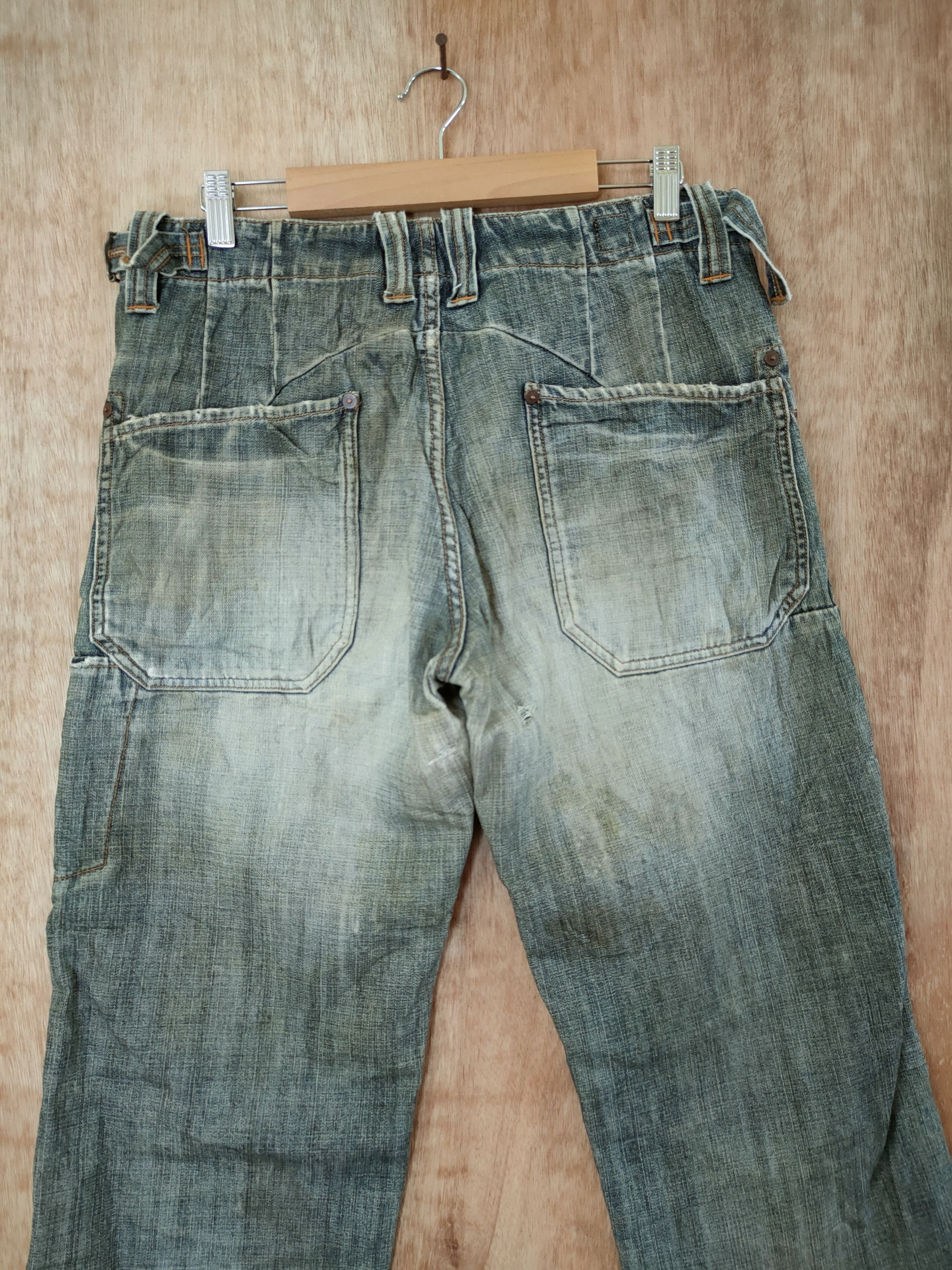 Japanese Brand Bartack work faded distressed vintage japan denim #46-646 Size US 30 / EU 46 - 8 Thumbnail