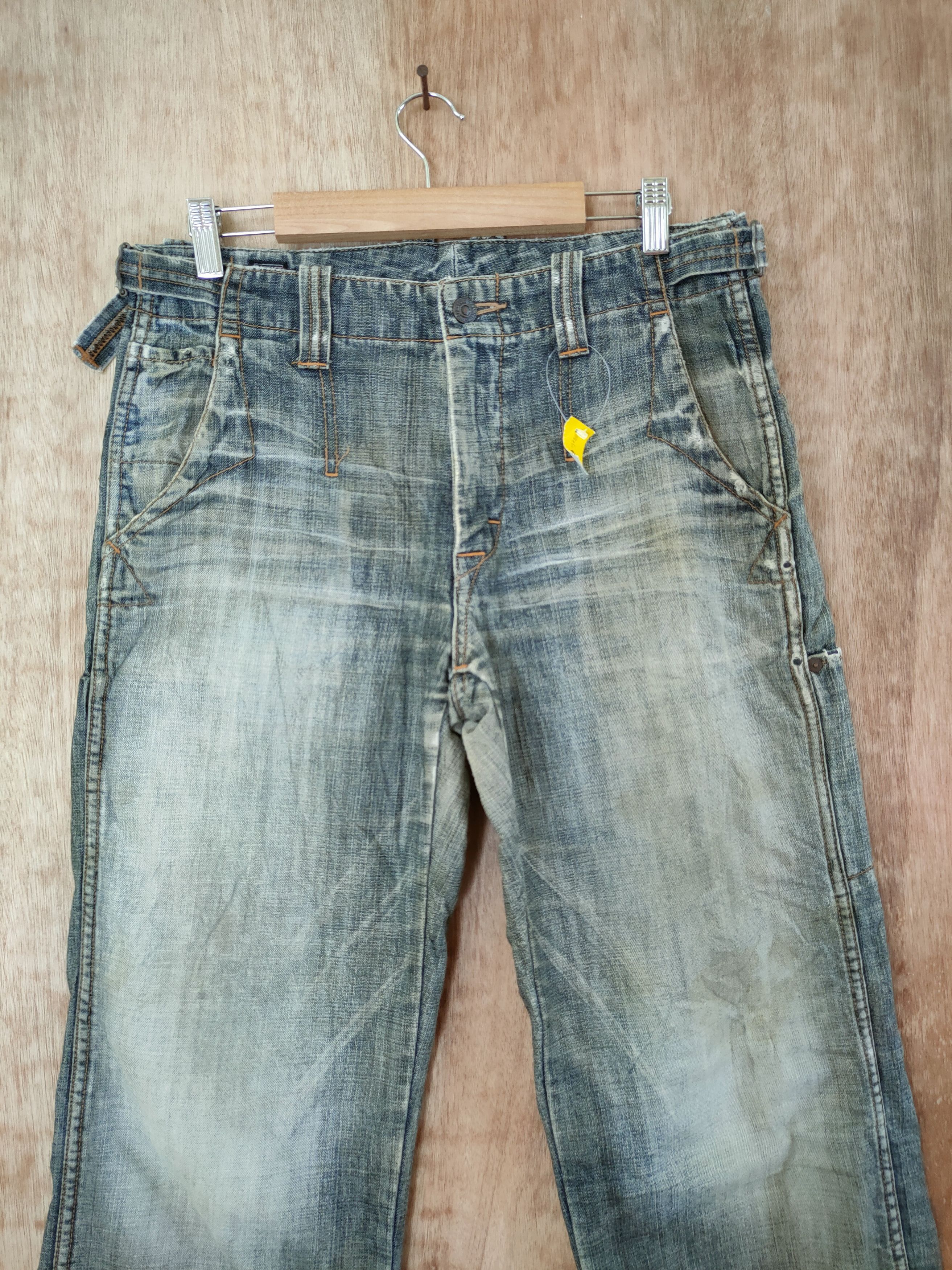 Japanese Brand Bartack work faded distressed vintage japan denim #46-646 Size US 30 / EU 46 - 3 Thumbnail