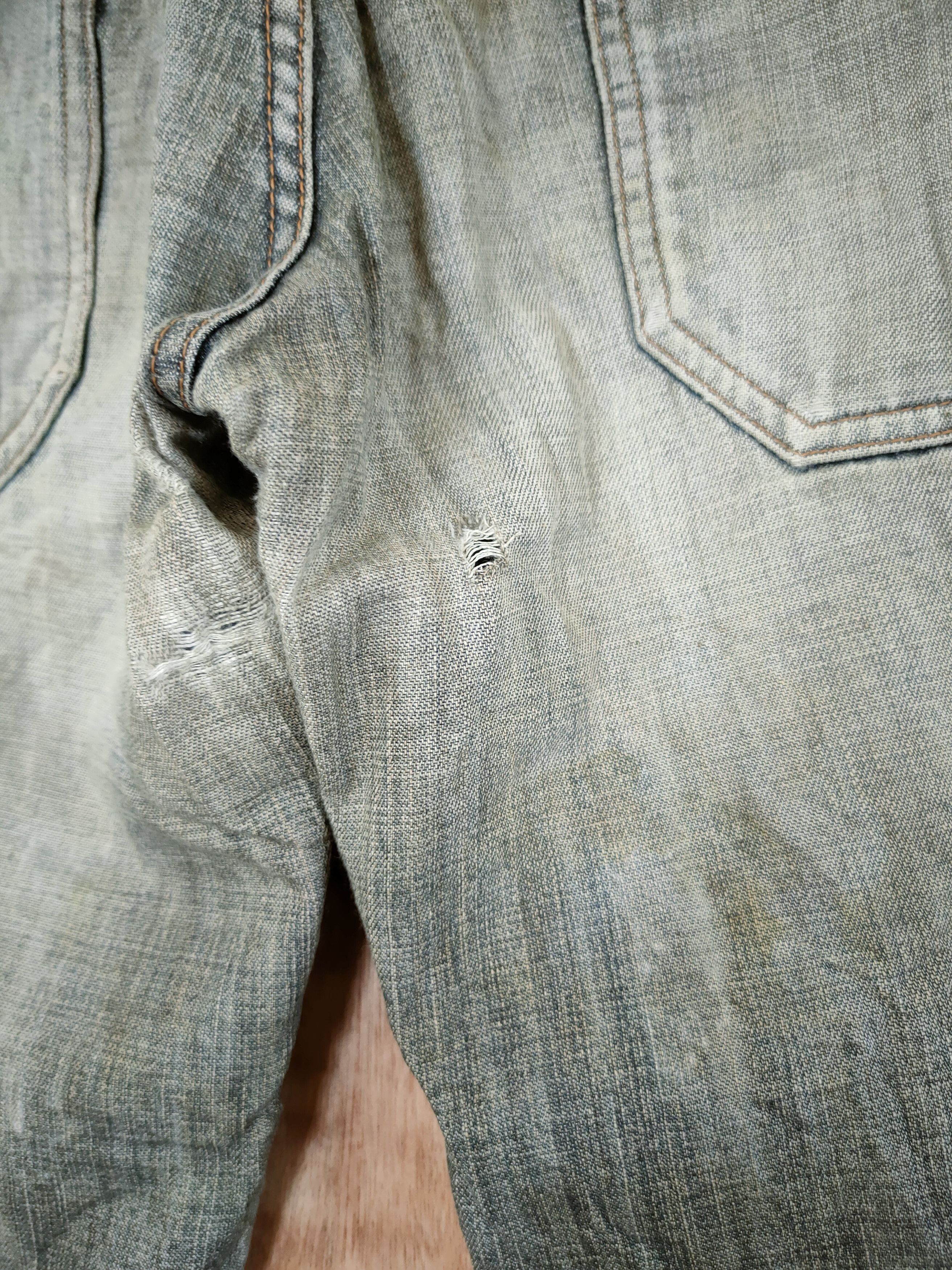 Japanese Brand Bartack work faded distressed vintage japan denim #46-646 Size US 30 / EU 46 - 9 Thumbnail