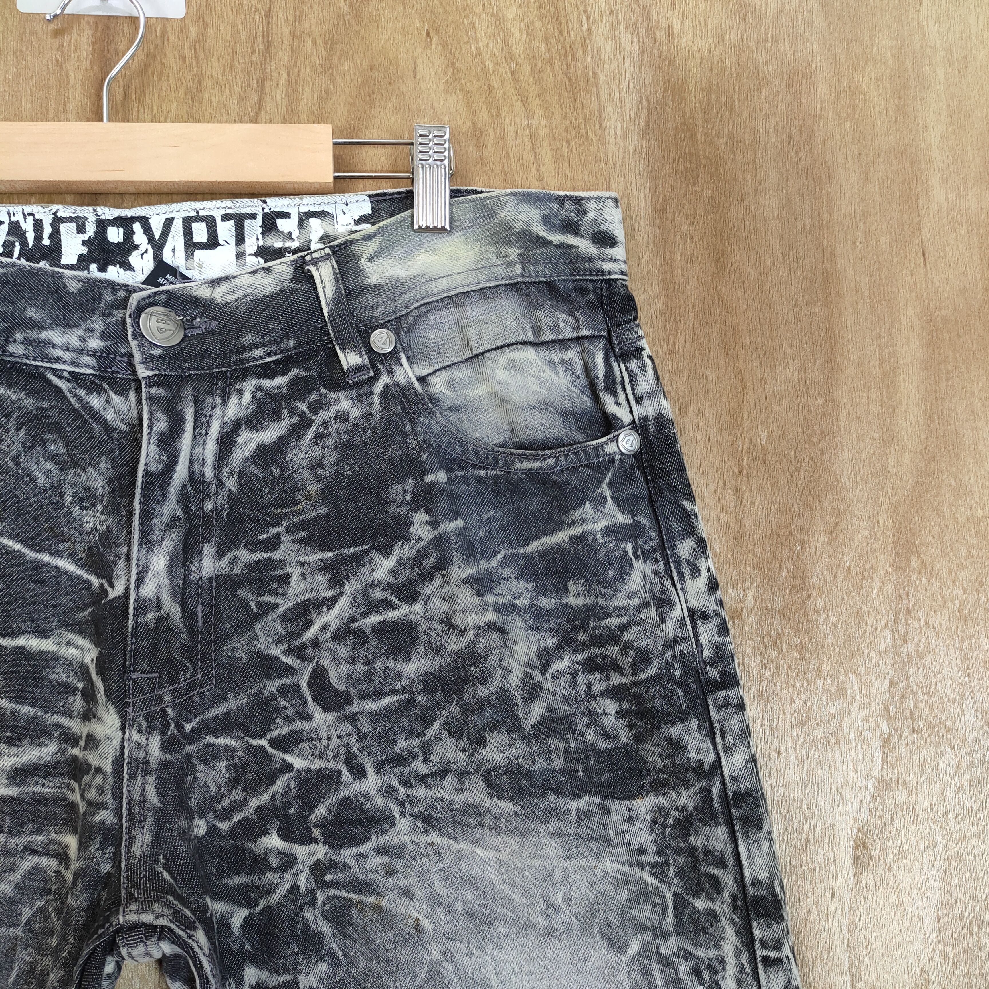 Japanese Brand ENCRYPTED FADED TYE DYE JEANS DENIM PANTS Size US 34 / EU 50 - 9 Thumbnail