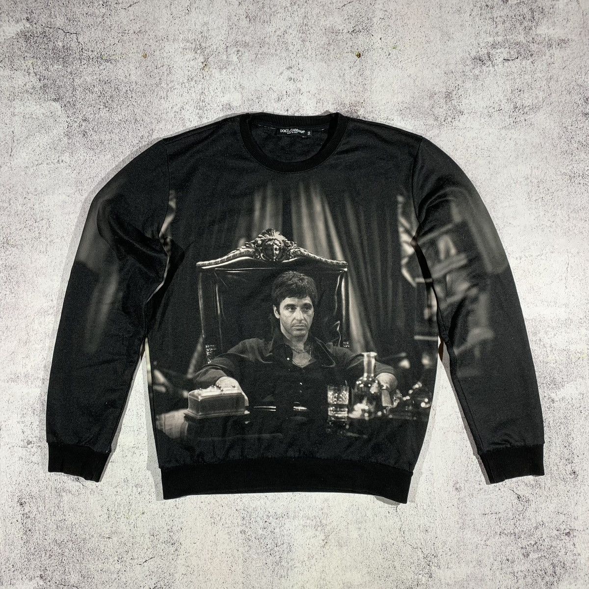 image of Dolce Gabbana x Vintage Dolce & Gabbana Scarface Al Pacino Sweatshirt in Black, Men's (Size Medium)
