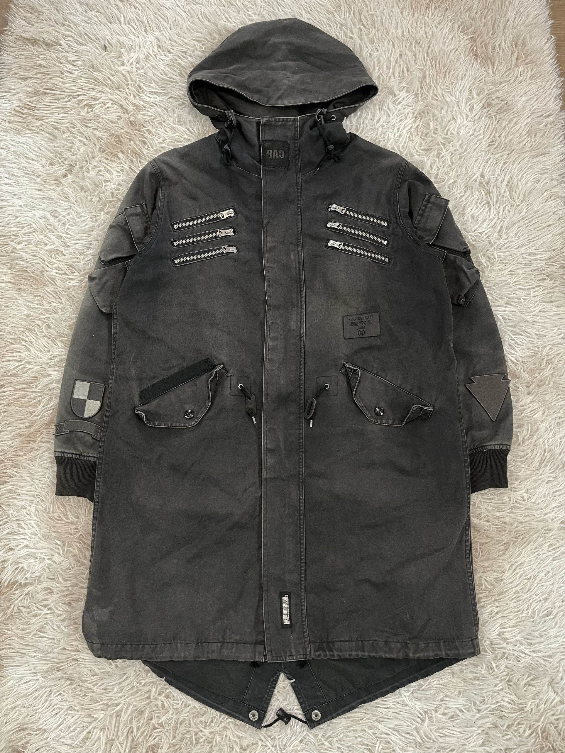 image of Neighborhood. A/w2002 Faded Fishtail in Grey, Men's (Size Large)