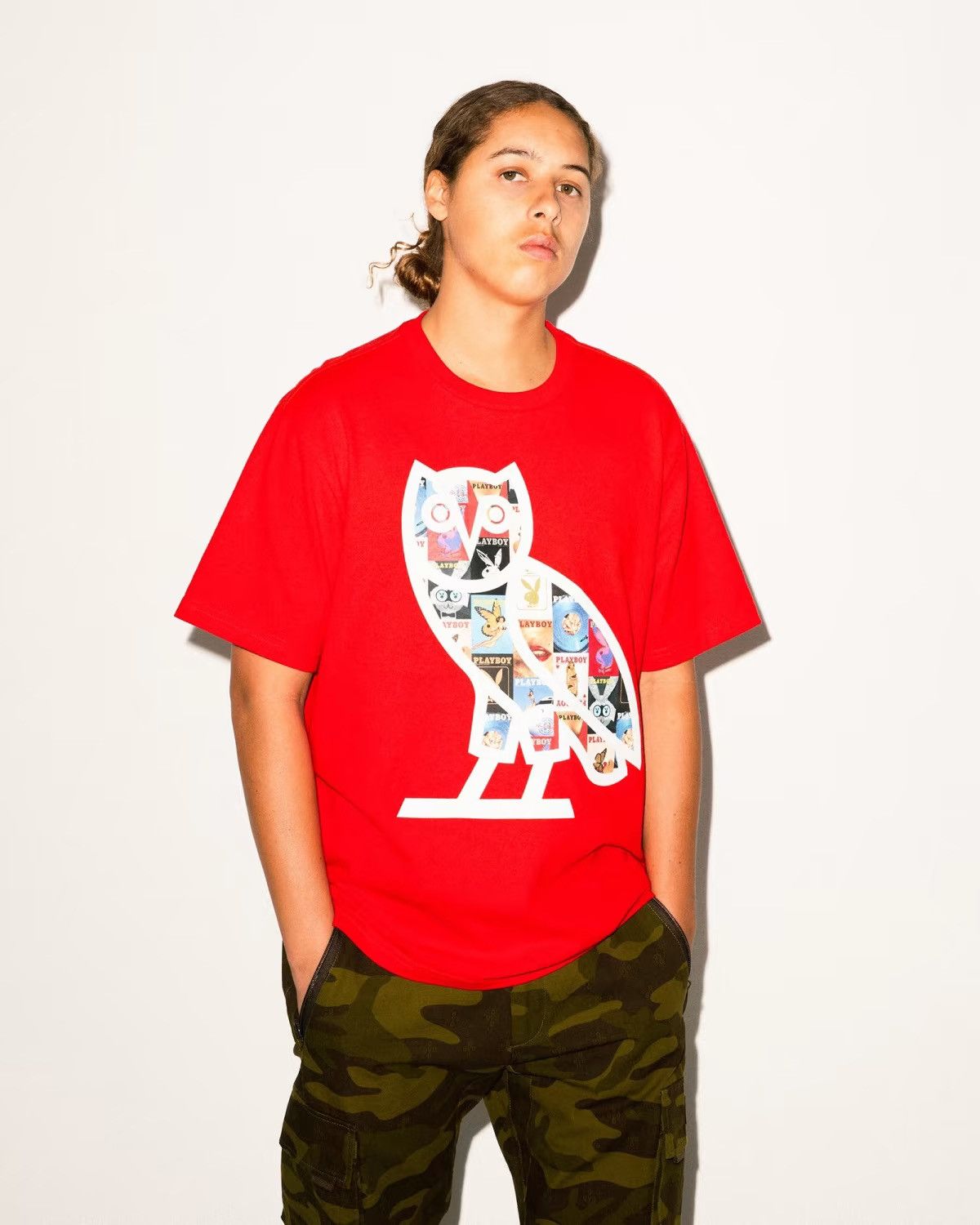 Drake × October's Very Own × Playboy *RARE* OVO x PLAYBOY MAGAZINE T-SHIRT RED TEE BRAND NEW Size US M / EU 48-50 / 2 - 7 Thumbnail