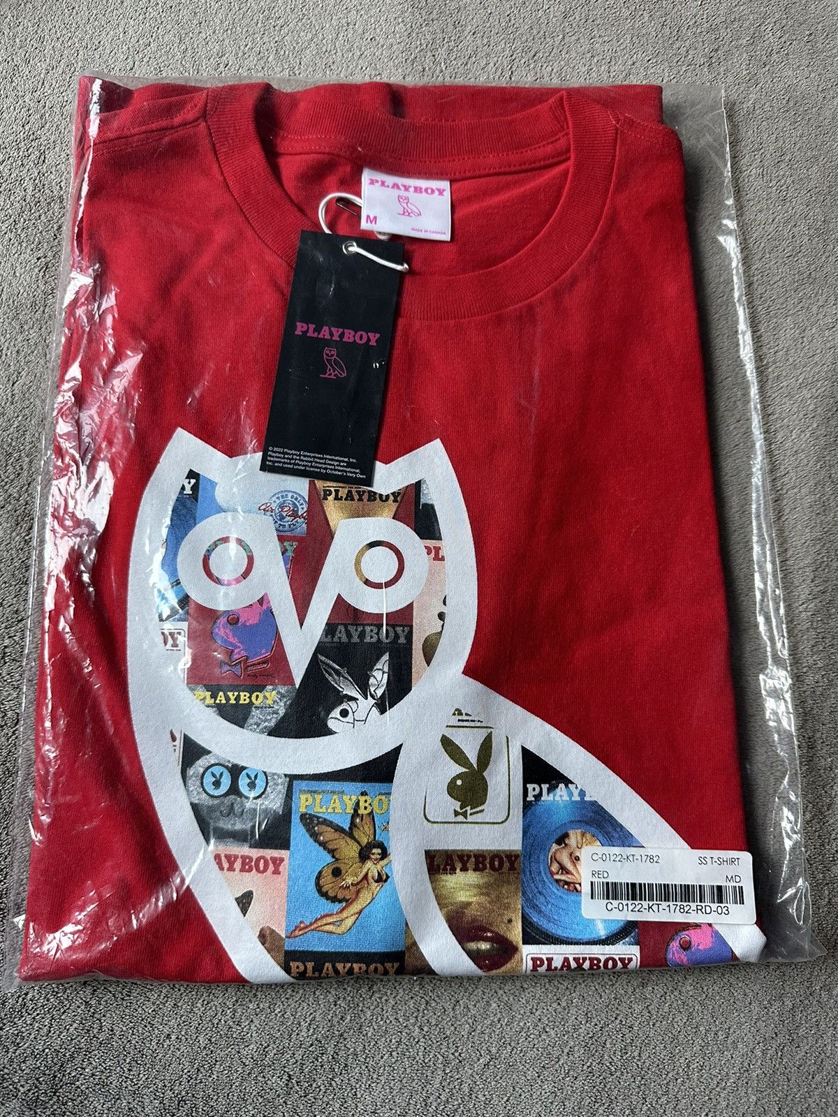 Drake × October's Very Own × Playboy *RARE* OVO x PLAYBOY MAGAZINE T-SHIRT RED TEE BRAND NEW Size US M / EU 48-50 / 2 - 1 Thumbnail