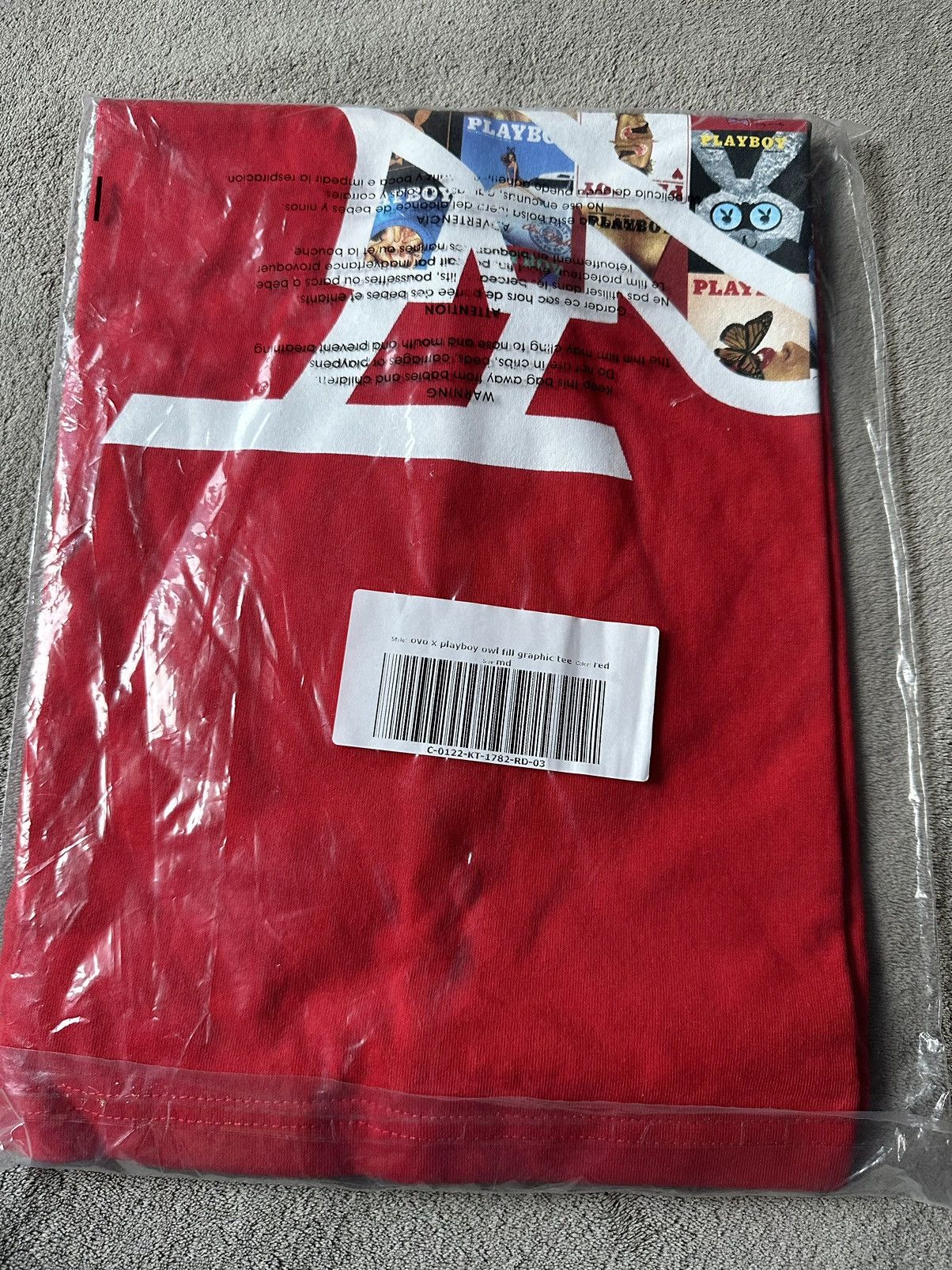 Drake × October's Very Own × Playboy *RARE* OVO x PLAYBOY MAGAZINE T-SHIRT RED TEE BRAND NEW Size US M / EU 48-50 / 2 - 2 Thumbnail