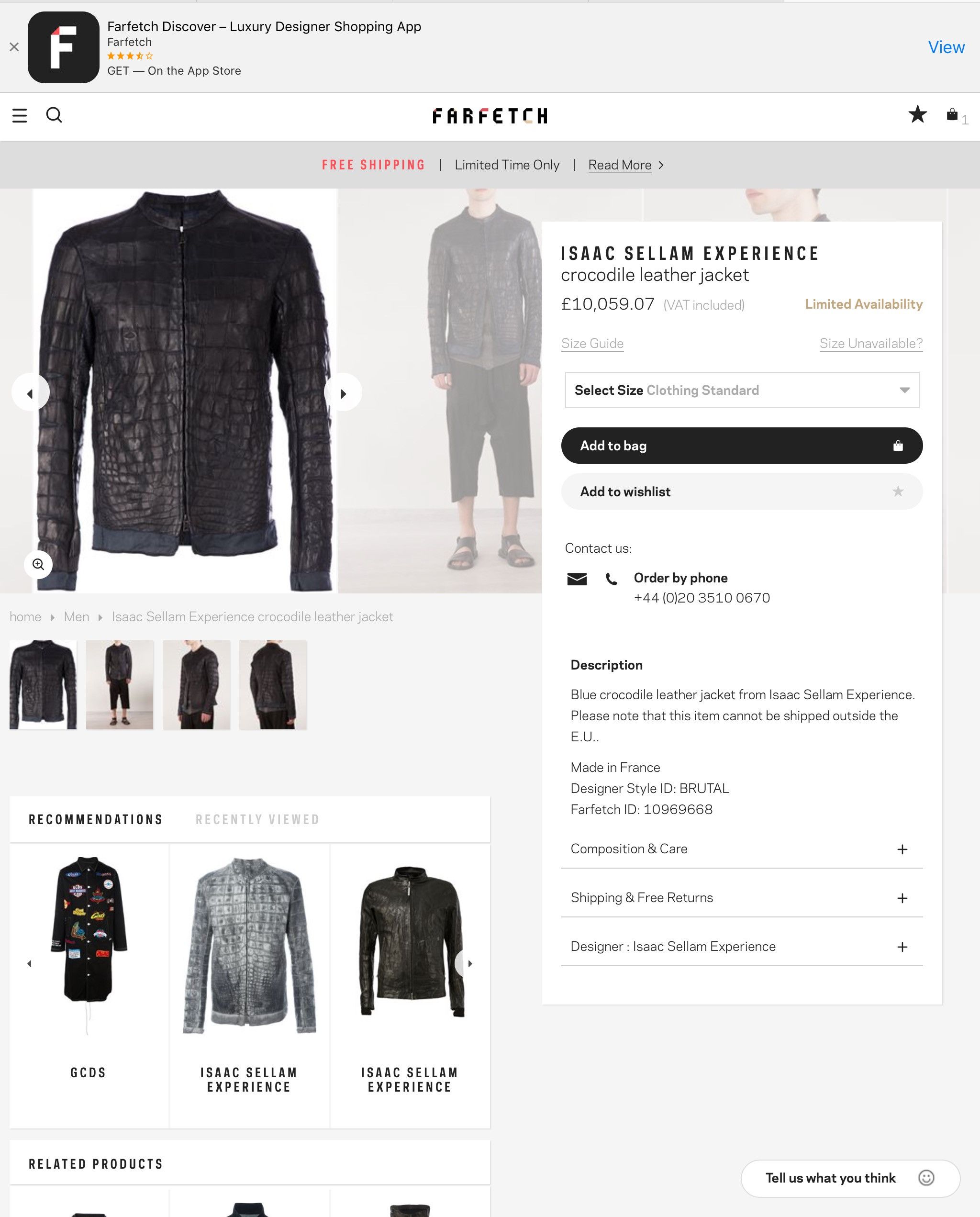 Isaac Sellam Experience Crocodile Leather Jacket Size US M / EU 48-50 / 2 - 5 Thumbnail