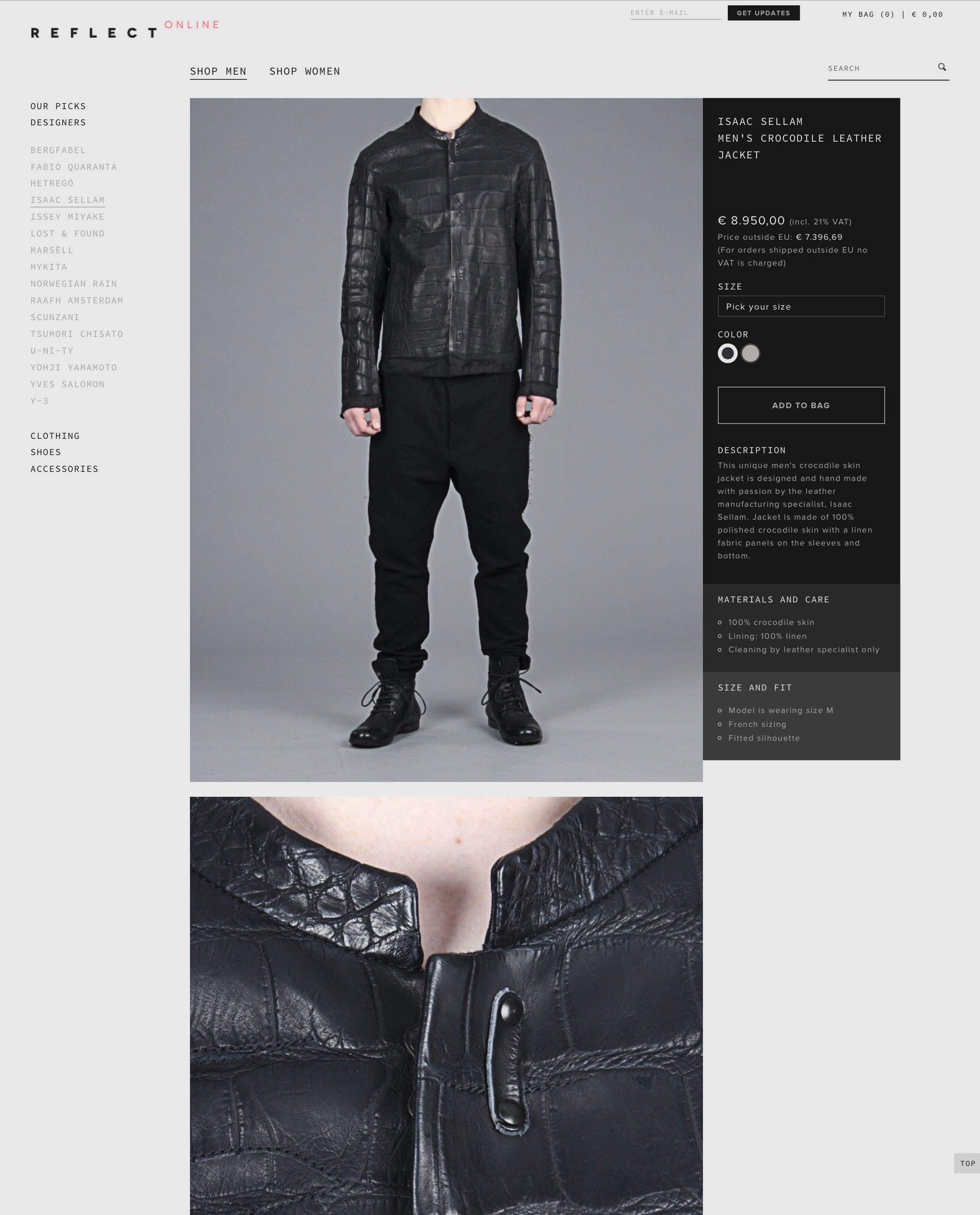 Isaac Sellam Experience Crocodile Leather Jacket Size US M / EU 48-50 / 2 - 6 Thumbnail