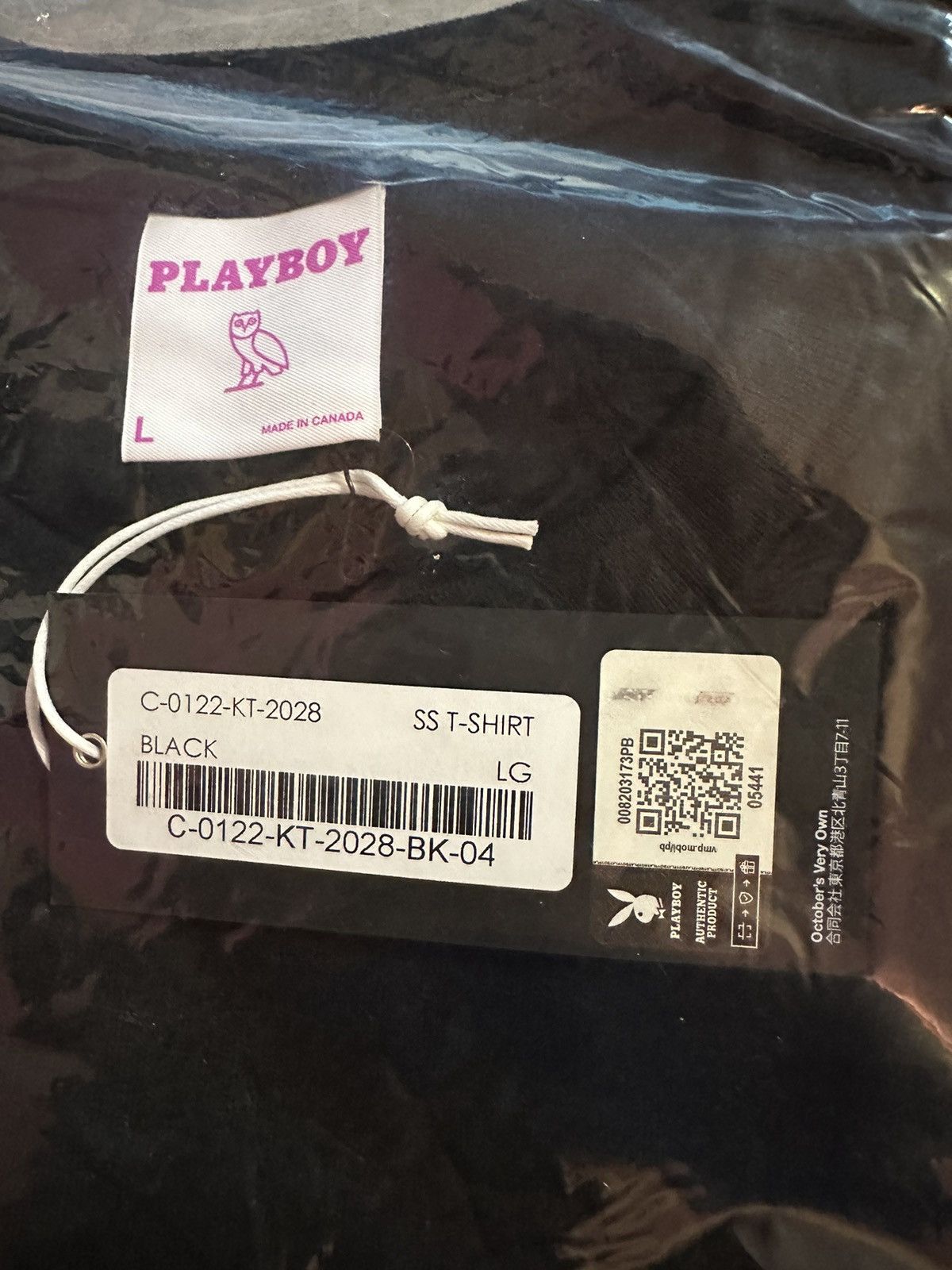 Drake × October's Very Own × Playboy OVO x PLAYBOY BUNNY BLACK T-SHIRT BRAND NEW with tags rare Size US L / EU 52-54 / 3 - 6 Thumbnail