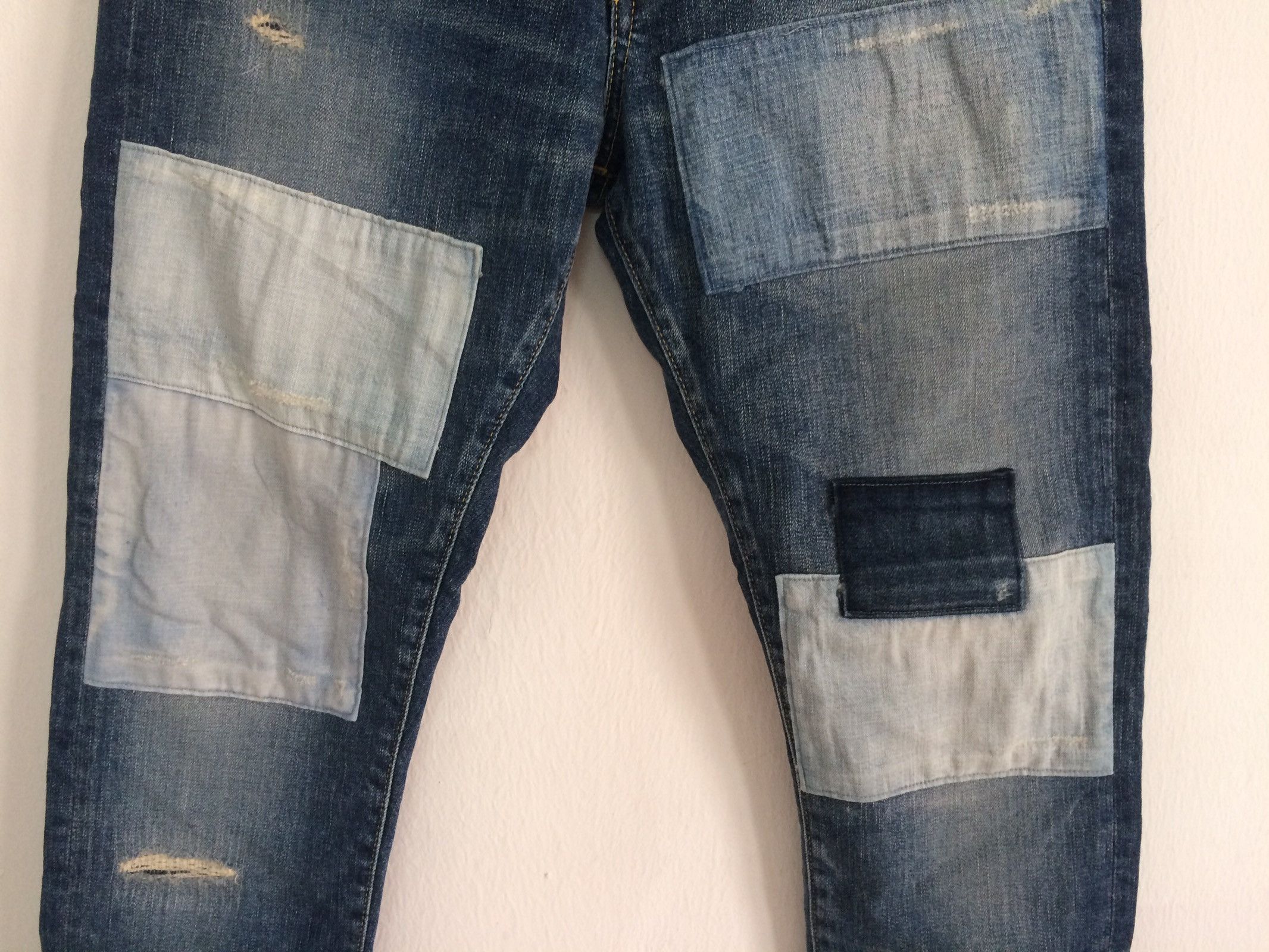 Japan Blue × Japanese Brand 🔥🔥Japan Blue Jeans Patchwork Distressed Jeans Denim Size US 31 - 9 Thumbnail