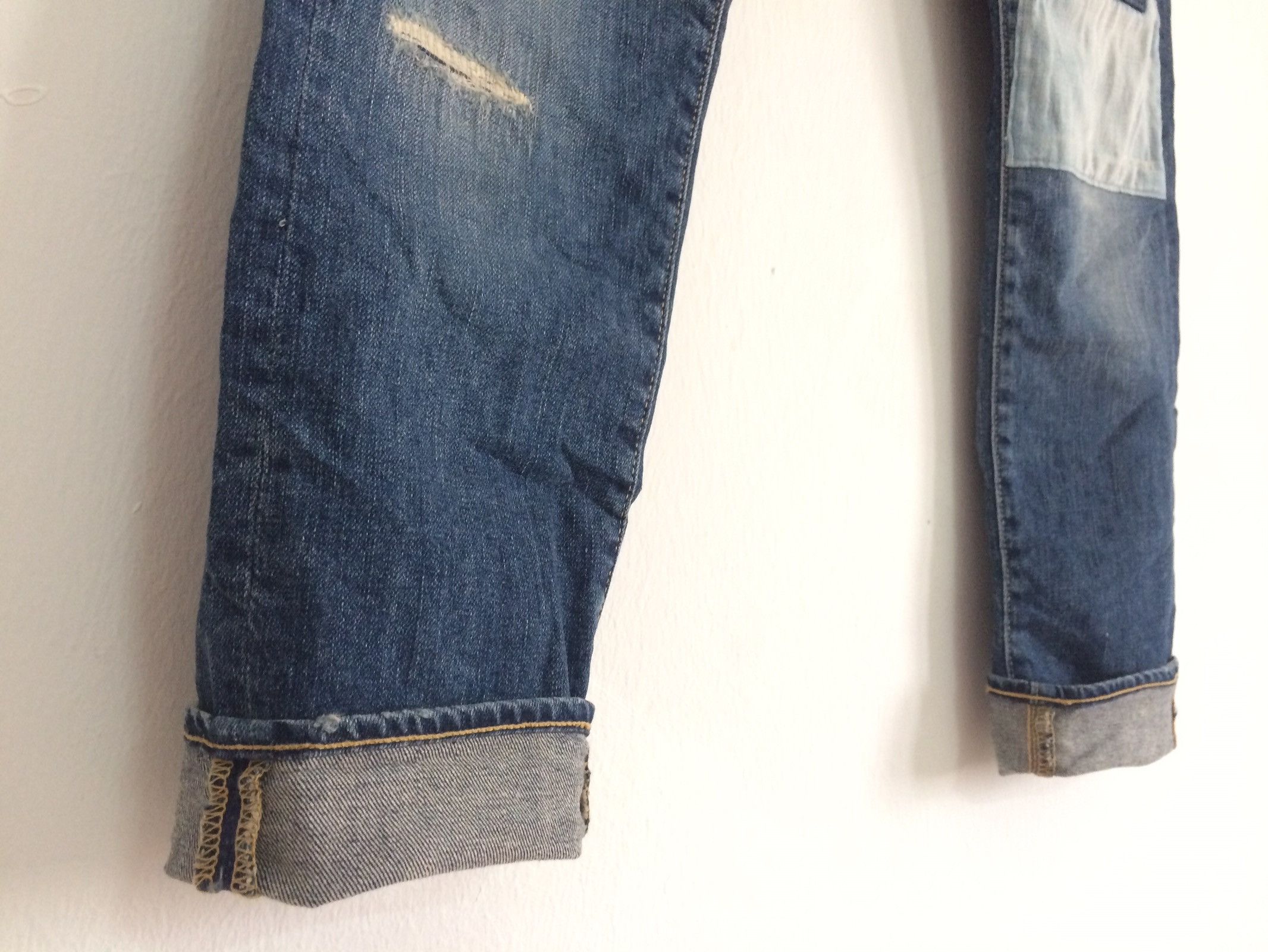 Japan Blue × Japanese Brand 🔥🔥Japan Blue Jeans Patchwork Distressed Jeans Denim Size US 31 - 7 Thumbnail