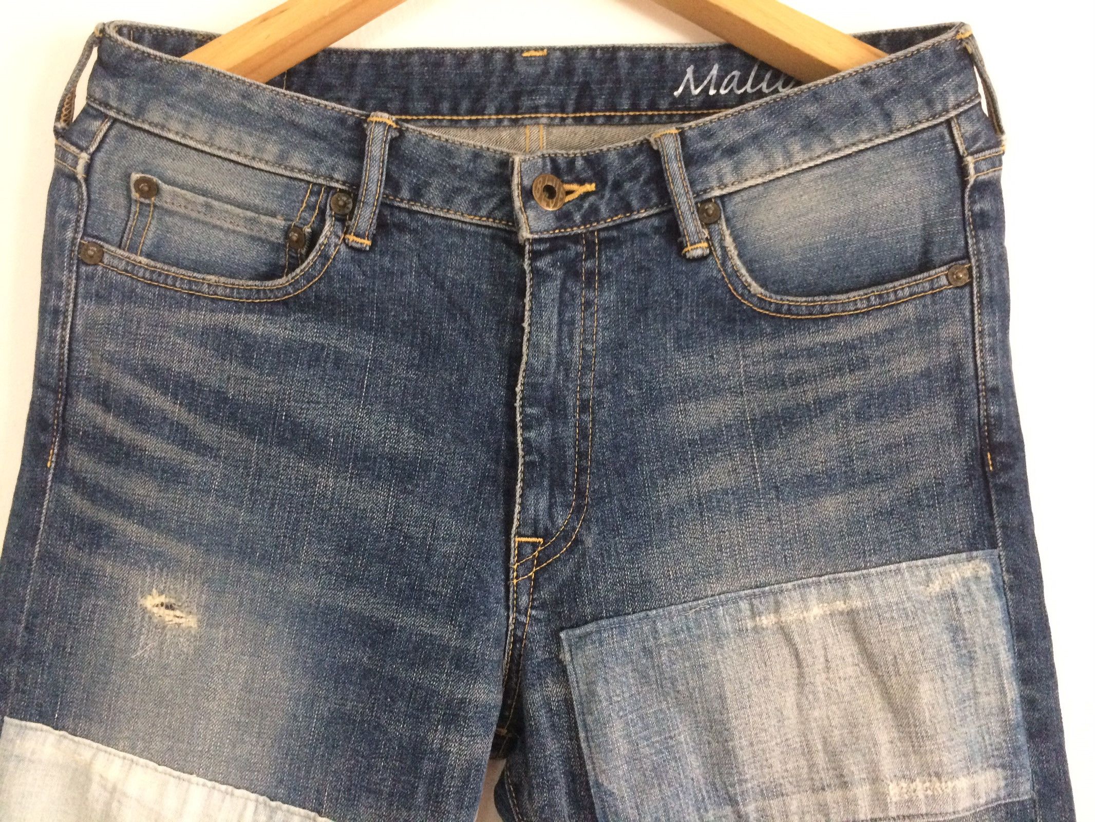 Japan Blue × Japanese Brand 🔥🔥Japan Blue Jeans Patchwork Distressed Jeans Denim Size US 31 - 12 Thumbnail