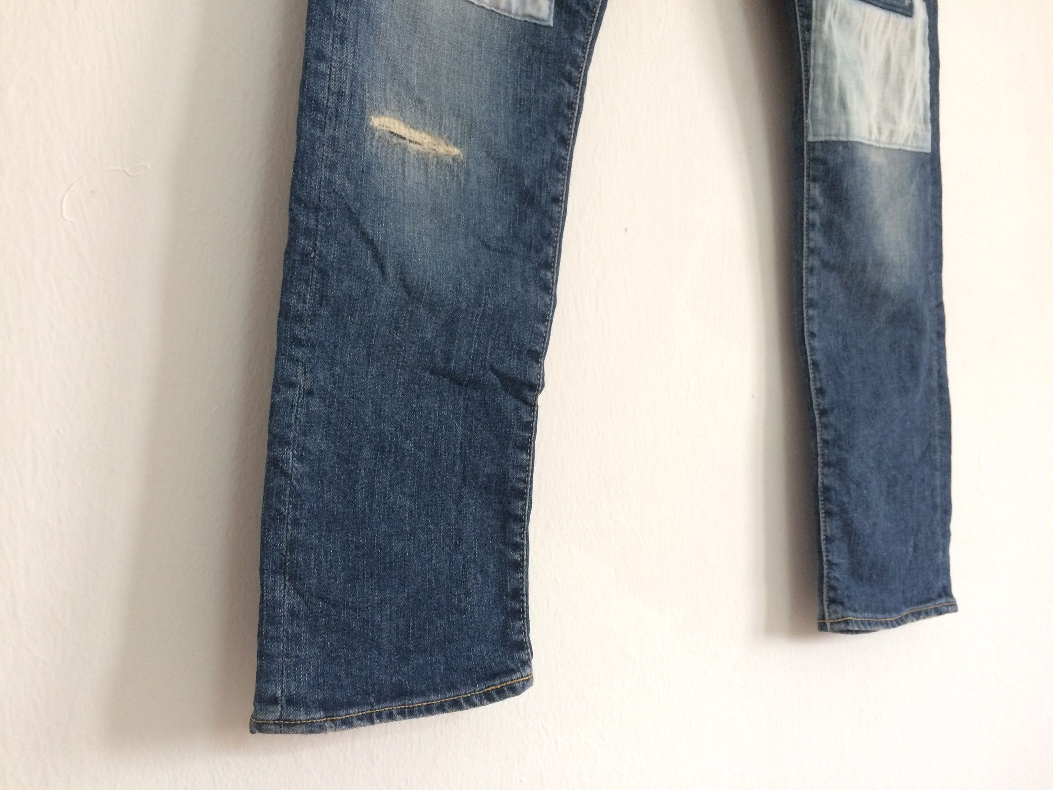Japan Blue × Japanese Brand 🔥🔥Japan Blue Jeans Patchwork Distressed Jeans Denim Size US 31 - 5 Thumbnail