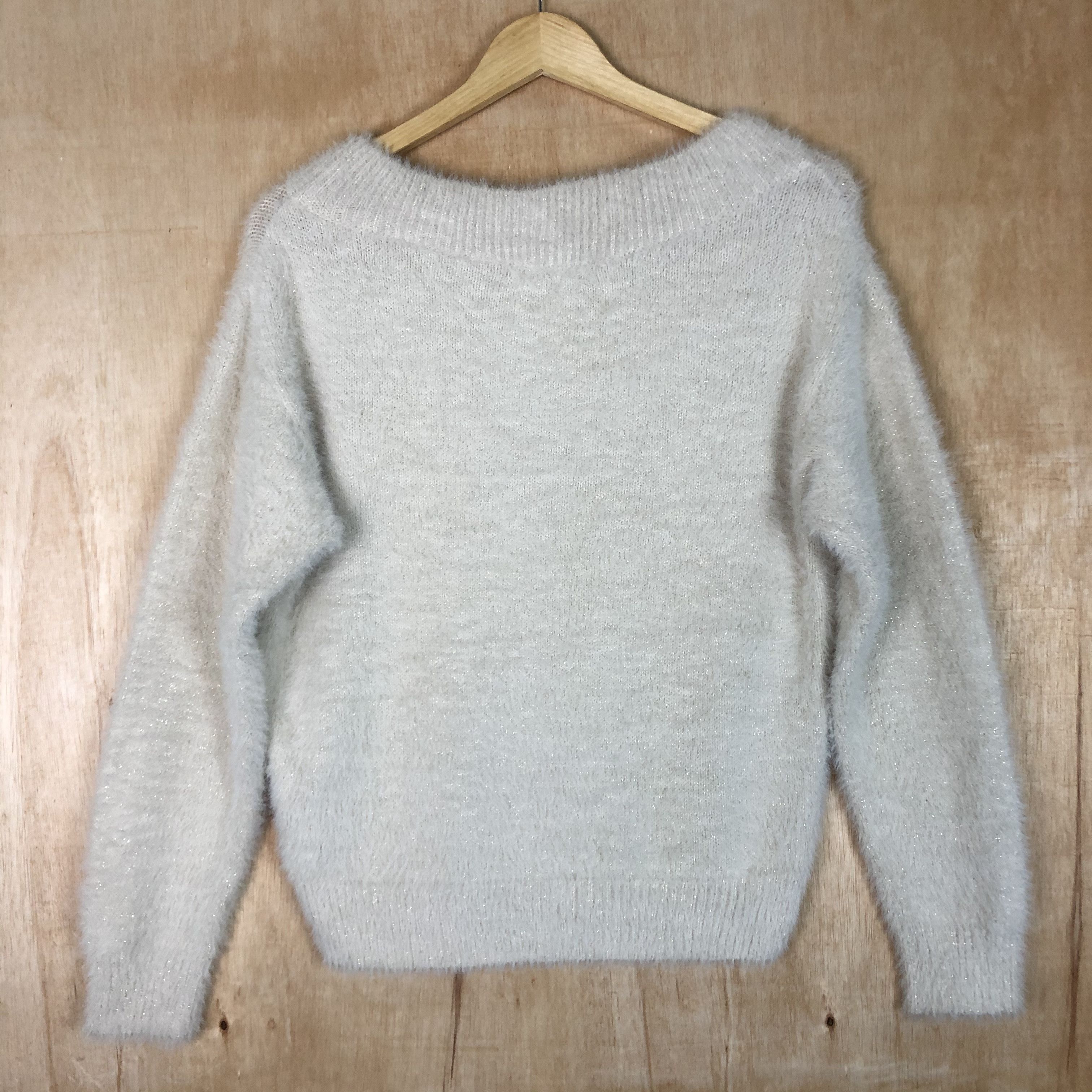 Homespun Knitwear × Japanese Brand DLL Majestic Legon White Mohair shaggy fur Knitwear #c049 Size M / US 6-8 / IT 42-44 - 10 Thumbnail