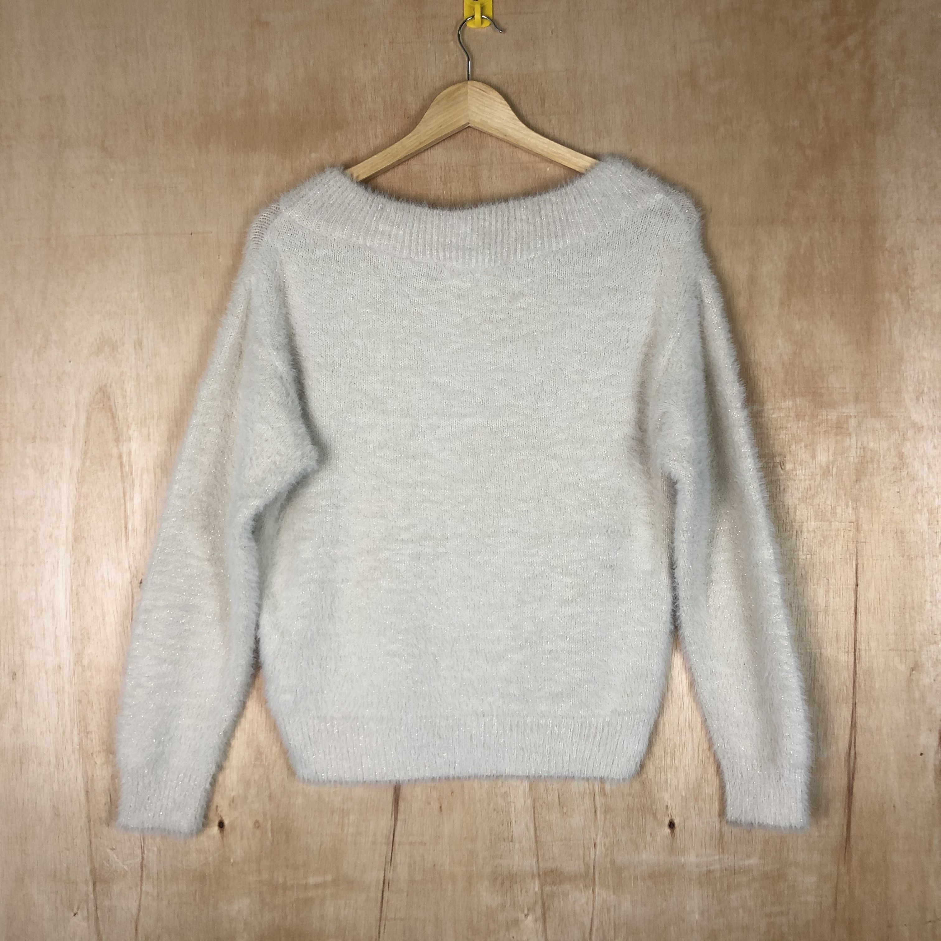 Homespun Knitwear × Japanese Brand DLL Majestic Legon White Mohair shaggy fur Knitwear #c049 Size M / US 6-8 / IT 42-44 - 8 Thumbnail
