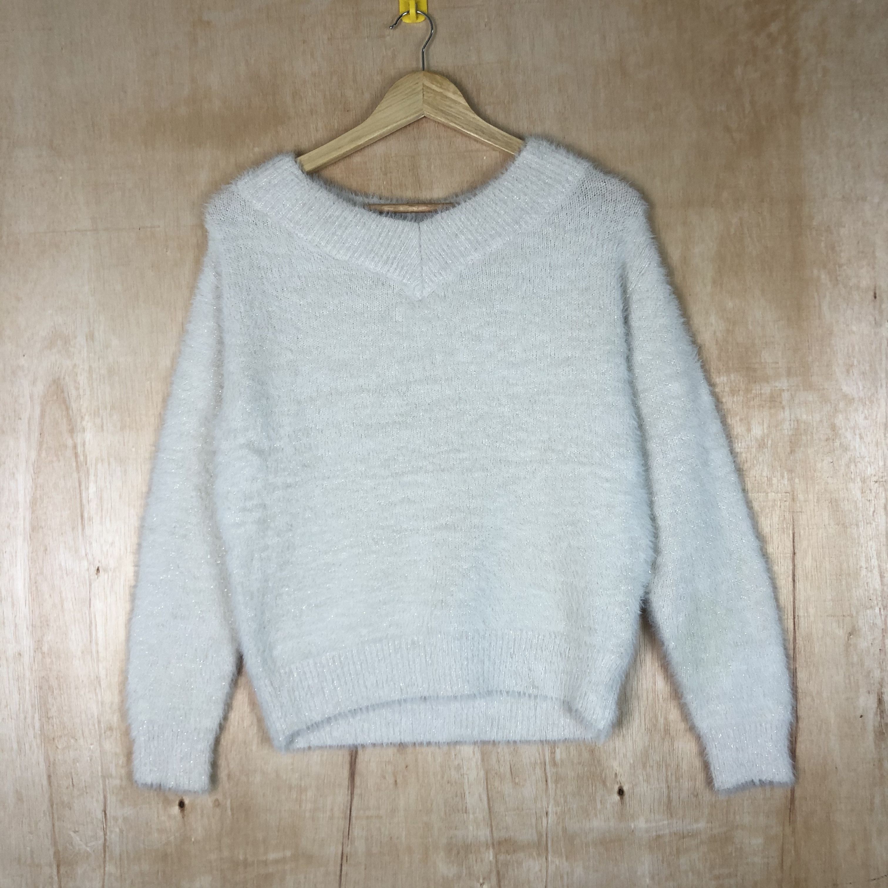 Homespun Knitwear × Japanese Brand DLL Majestic Legon White Mohair shaggy fur Knitwear #c049 Size M / US 6-8 / IT 42-44 - 1 Thumbnail