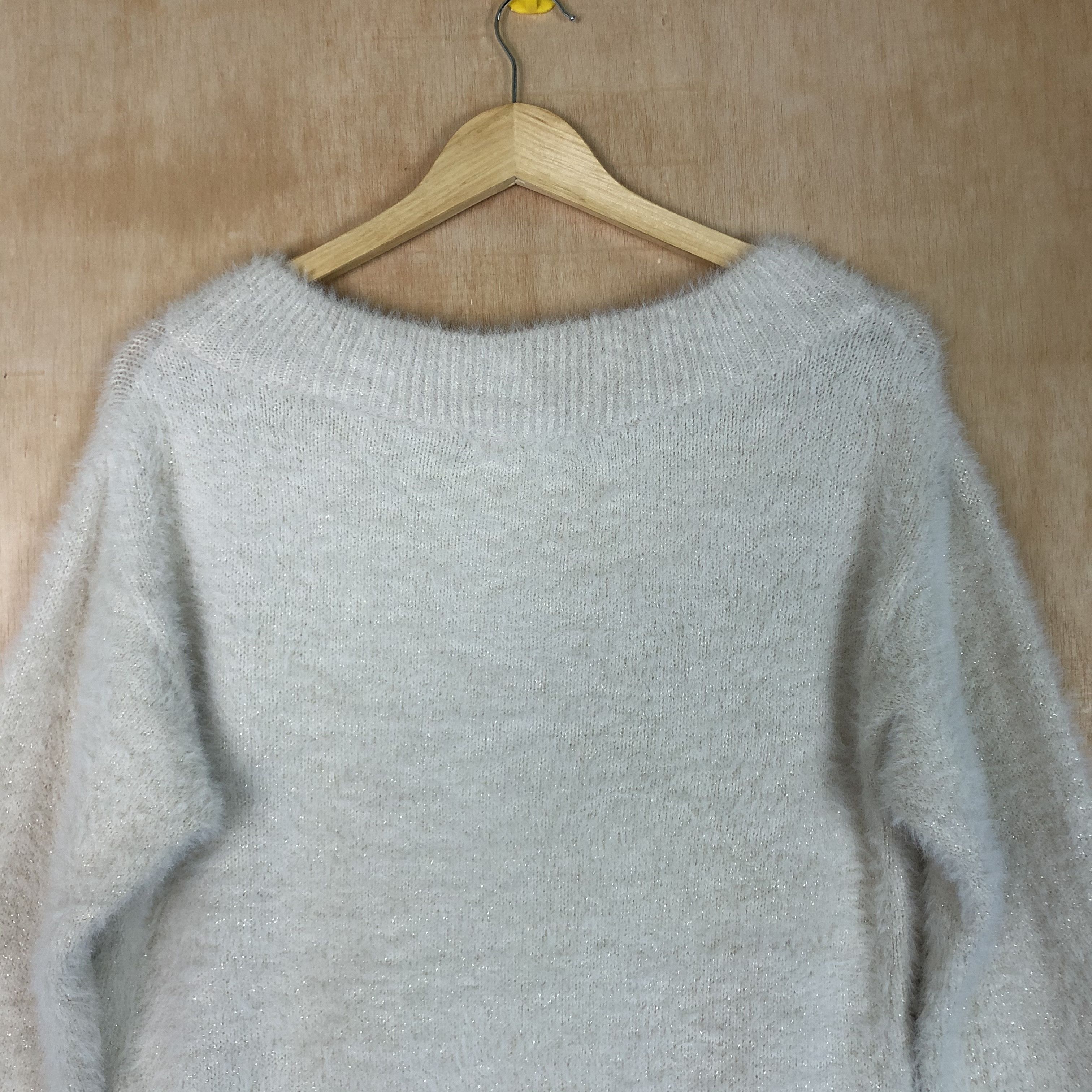 Homespun Knitwear × Japanese Brand DLL Majestic Legon White Mohair shaggy fur Knitwear #c049 Size M / US 6-8 / IT 42-44 - 9 Thumbnail