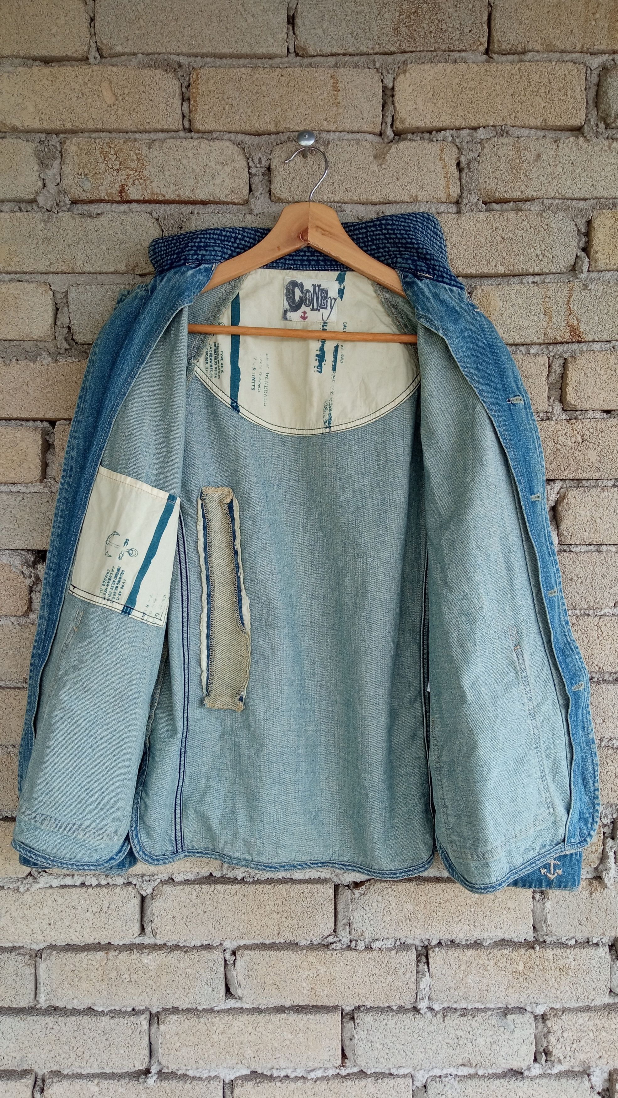 Japanese Brand × Vintage 🔥🔥Vtg Coney Patchwork USN Shawl Collar Denim Jacket Size US M / EU 48-50 / 2 - 9 Thumbnail