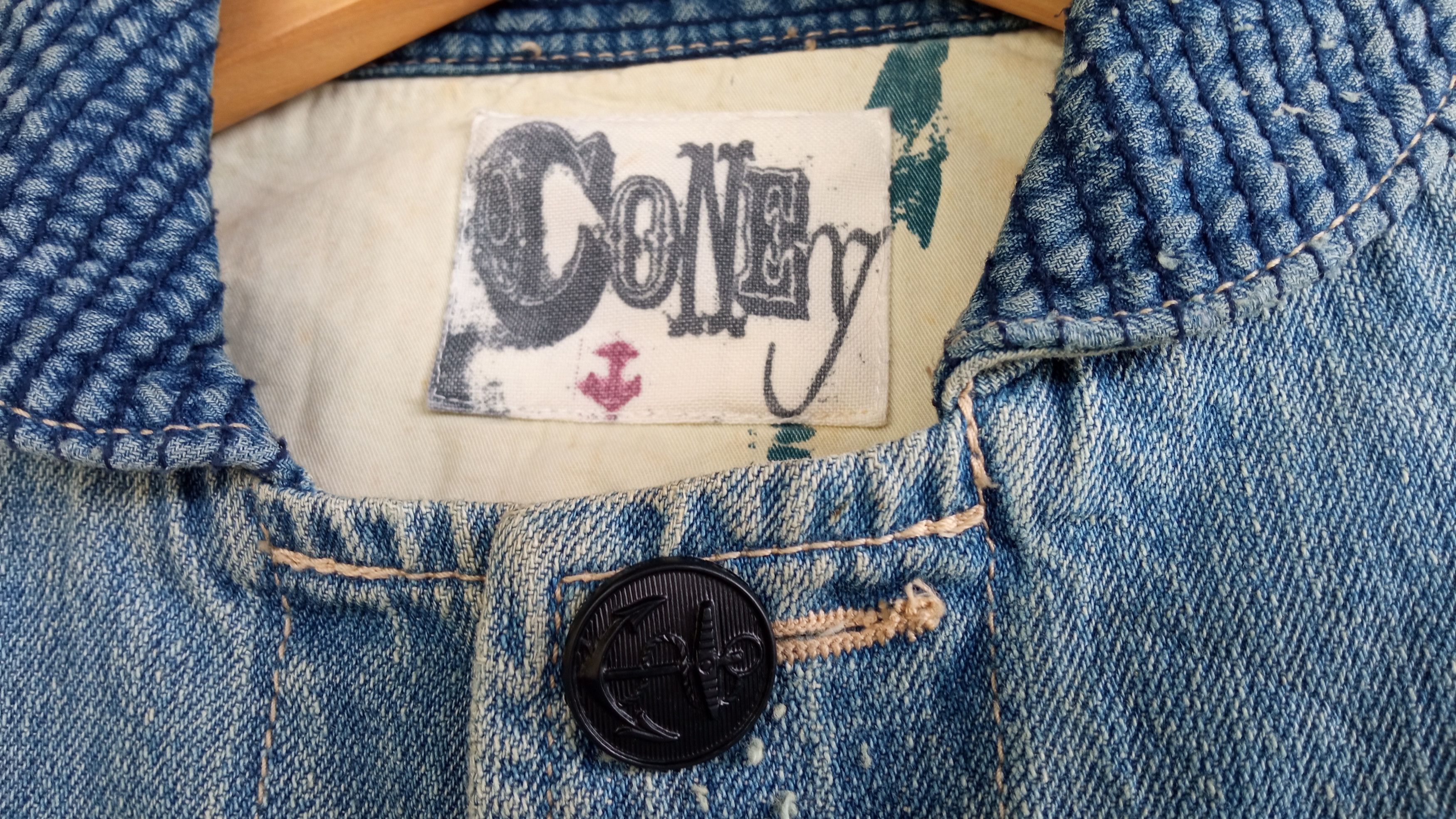 Japanese Brand × Vintage 🔥🔥Vtg Coney Patchwork USN Shawl Collar Denim Jacket Size US M / EU 48-50 / 2 - 12 Thumbnail