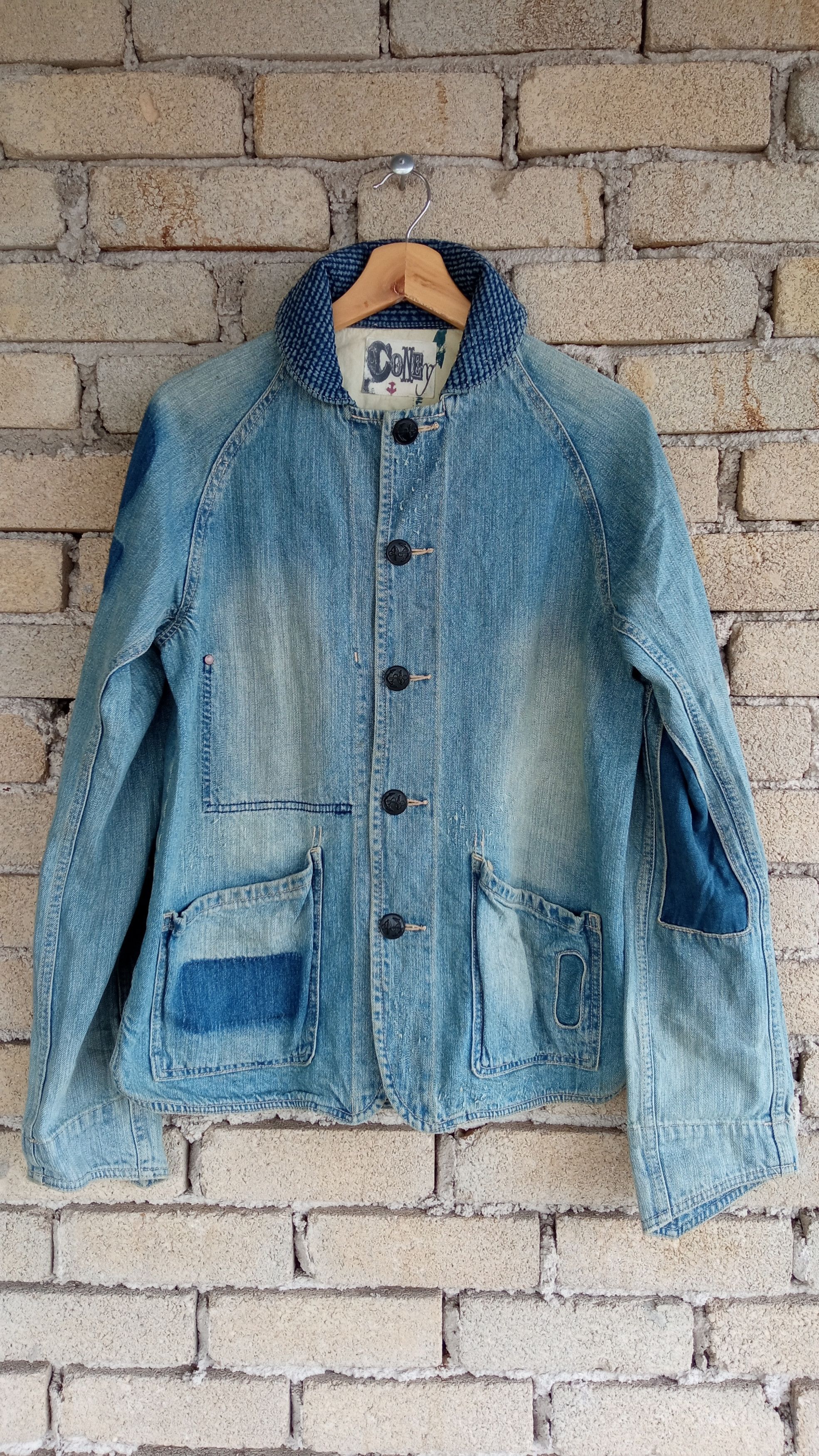 Japanese Brand × Vintage 🔥🔥Vtg Coney Patchwork USN Shawl Collar Denim Jacket Size US M / EU 48-50 / 2 - 7 Thumbnail