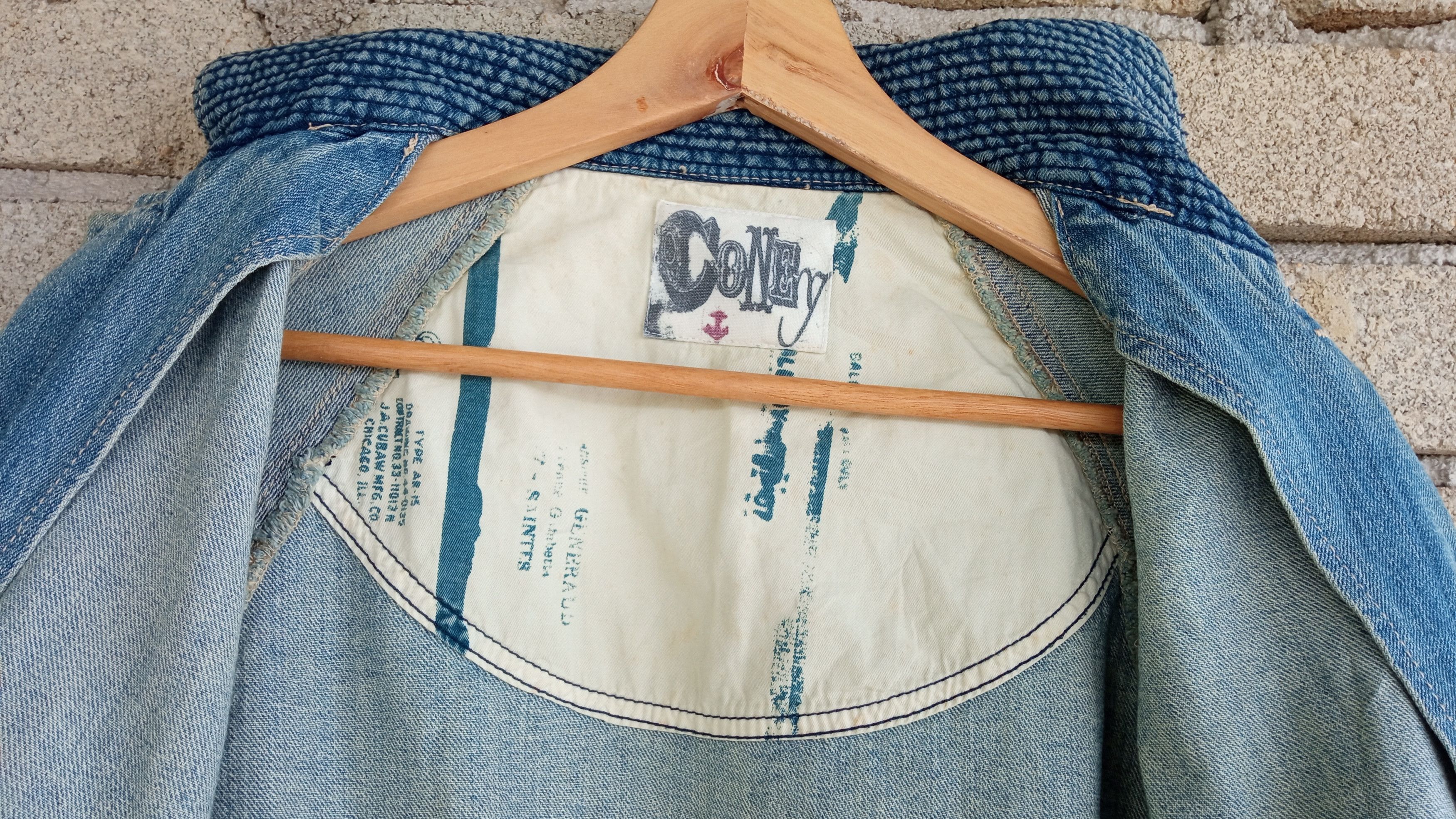 Japanese Brand × Vintage 🔥🔥Vtg Coney Patchwork USN Shawl Collar Denim Jacket Size US M / EU 48-50 / 2 - 14 Thumbnail