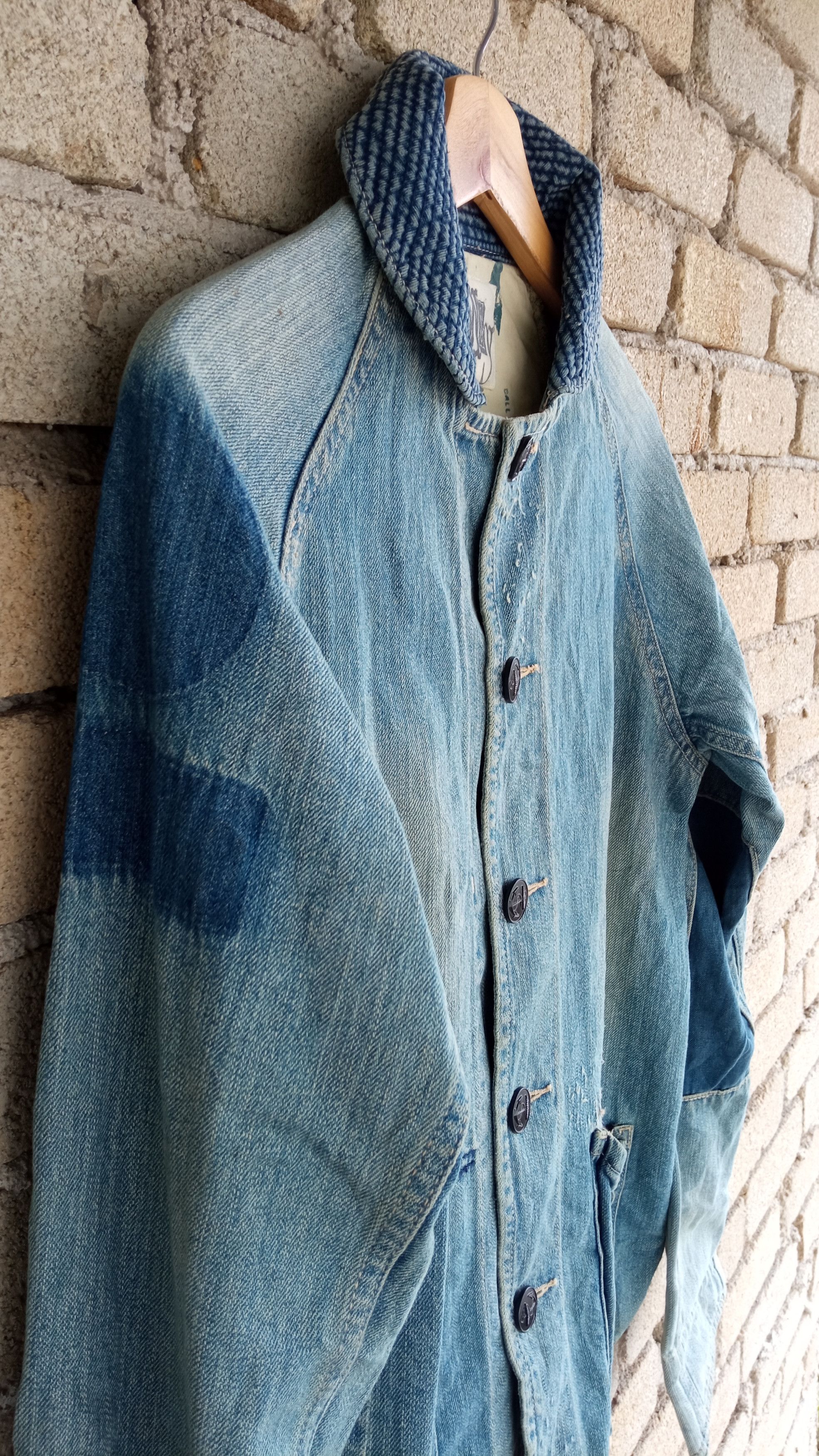 Japanese Brand × Vintage 🔥🔥Vtg Coney Patchwork USN Shawl Collar Denim Jacket Size US M / EU 48-50 / 2 - 8 Thumbnail