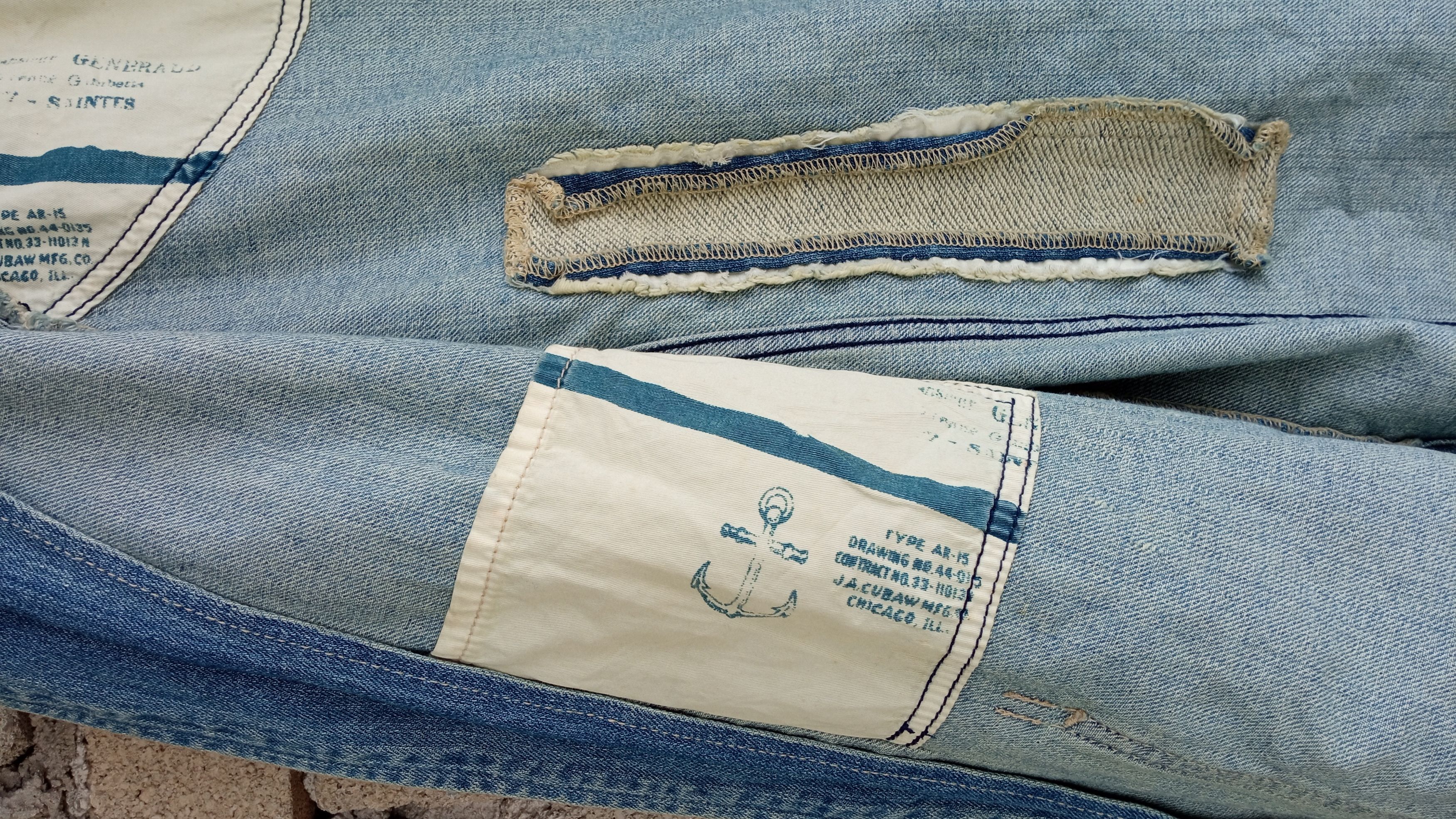 Japanese Brand × Vintage 🔥🔥Vtg Coney Patchwork USN Shawl Collar Denim Jacket Size US M / EU 48-50 / 2 - 13 Thumbnail