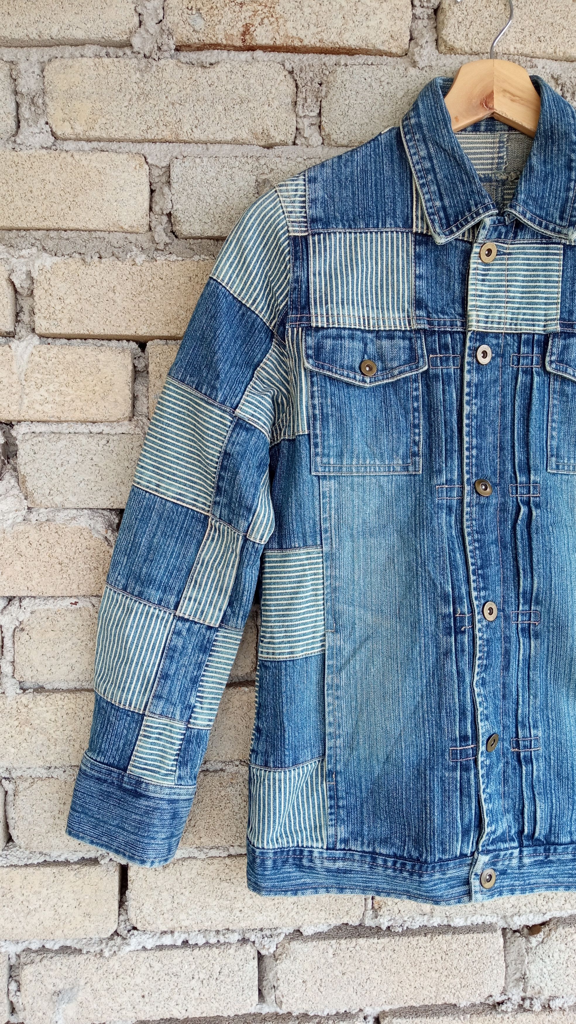 Indigo × Japanese Brand × Vintage 🔥🔥Call The Tune Indigo Patchwork Denim Trucker Jacket Size US S / EU 44-46 / 1 - 4 Thumbnail