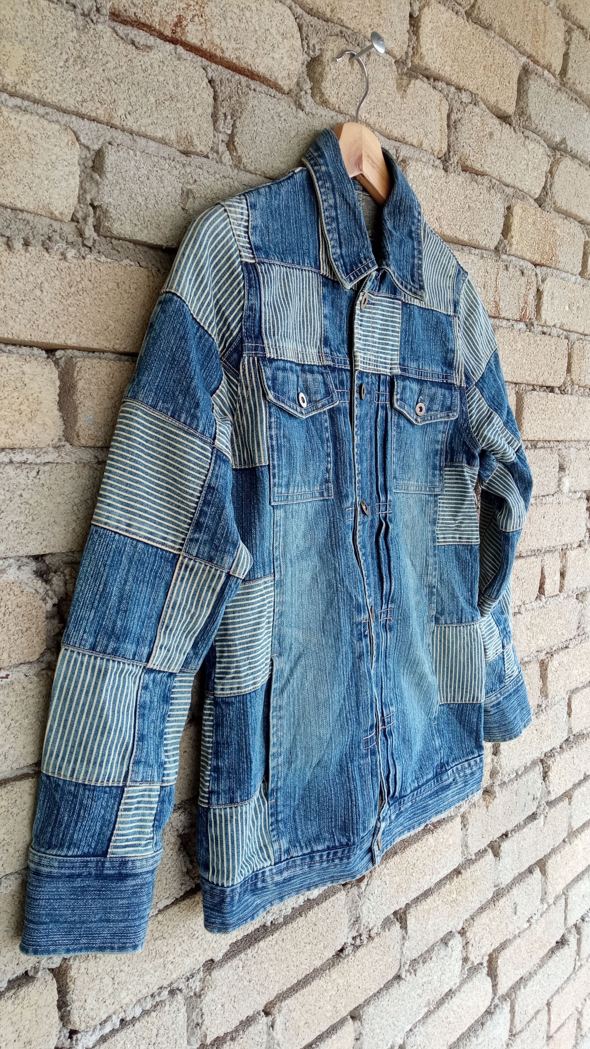 Indigo × Japanese Brand × Vintage 🔥🔥Call The Tune Indigo Patchwork Denim Trucker Jacket Size US S / EU 44-46 / 1 - 6 Thumbnail