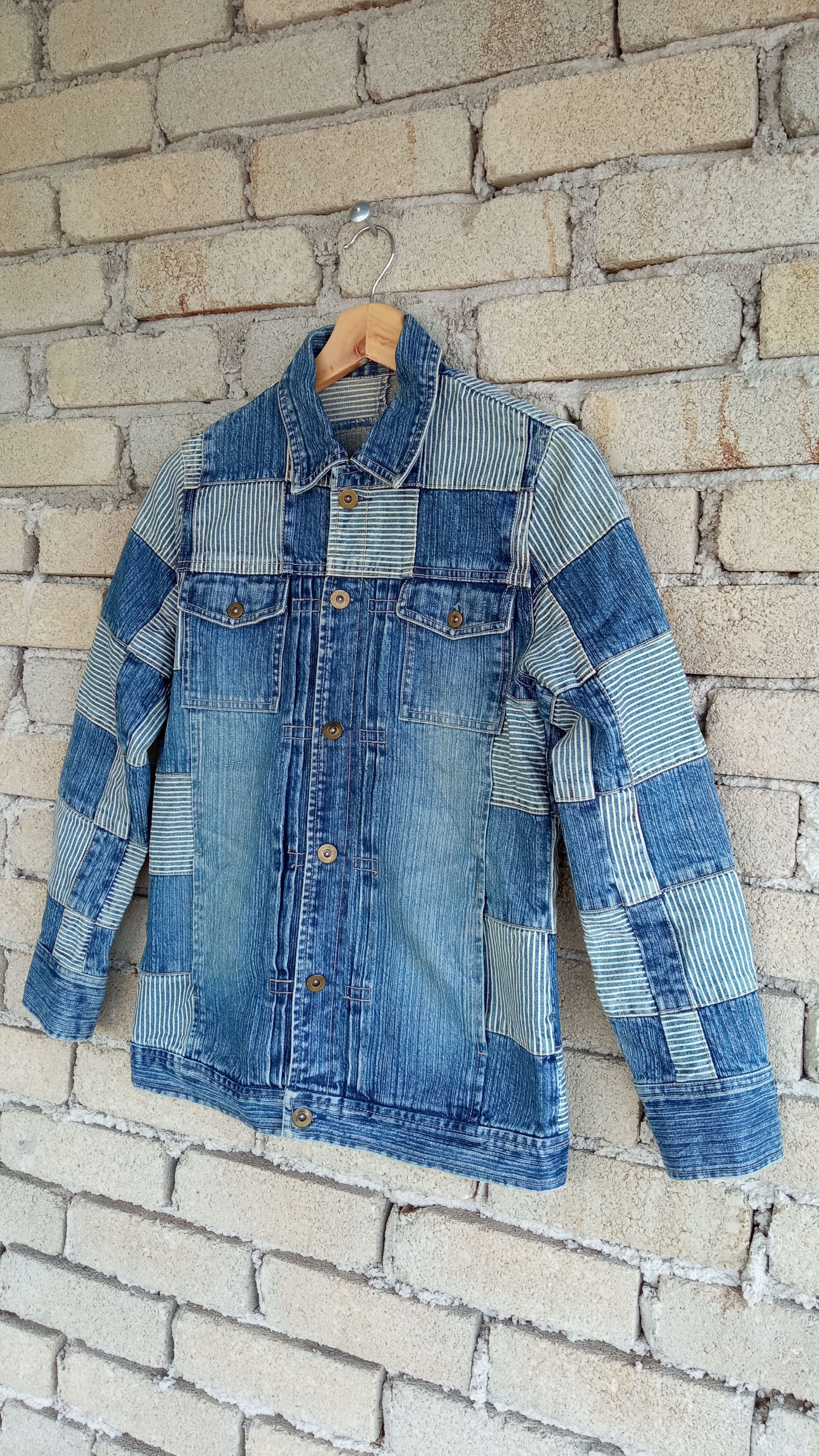 Indigo × Japanese Brand × Vintage 🔥🔥Call The Tune Indigo Patchwork Denim Trucker Jacket Size US S / EU 44-46 / 1 - 3 Thumbnail